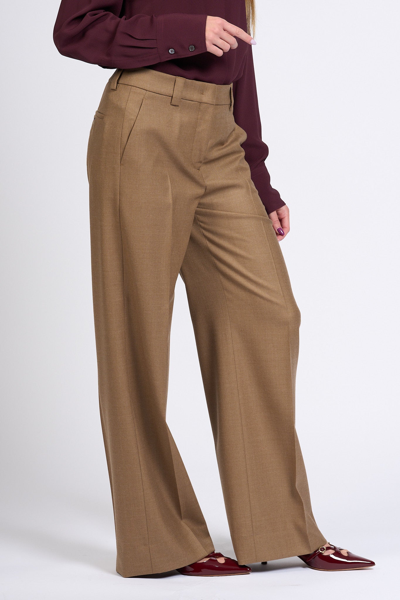 Slowear Pantalone Neera Largo Beige scuro Donna-4