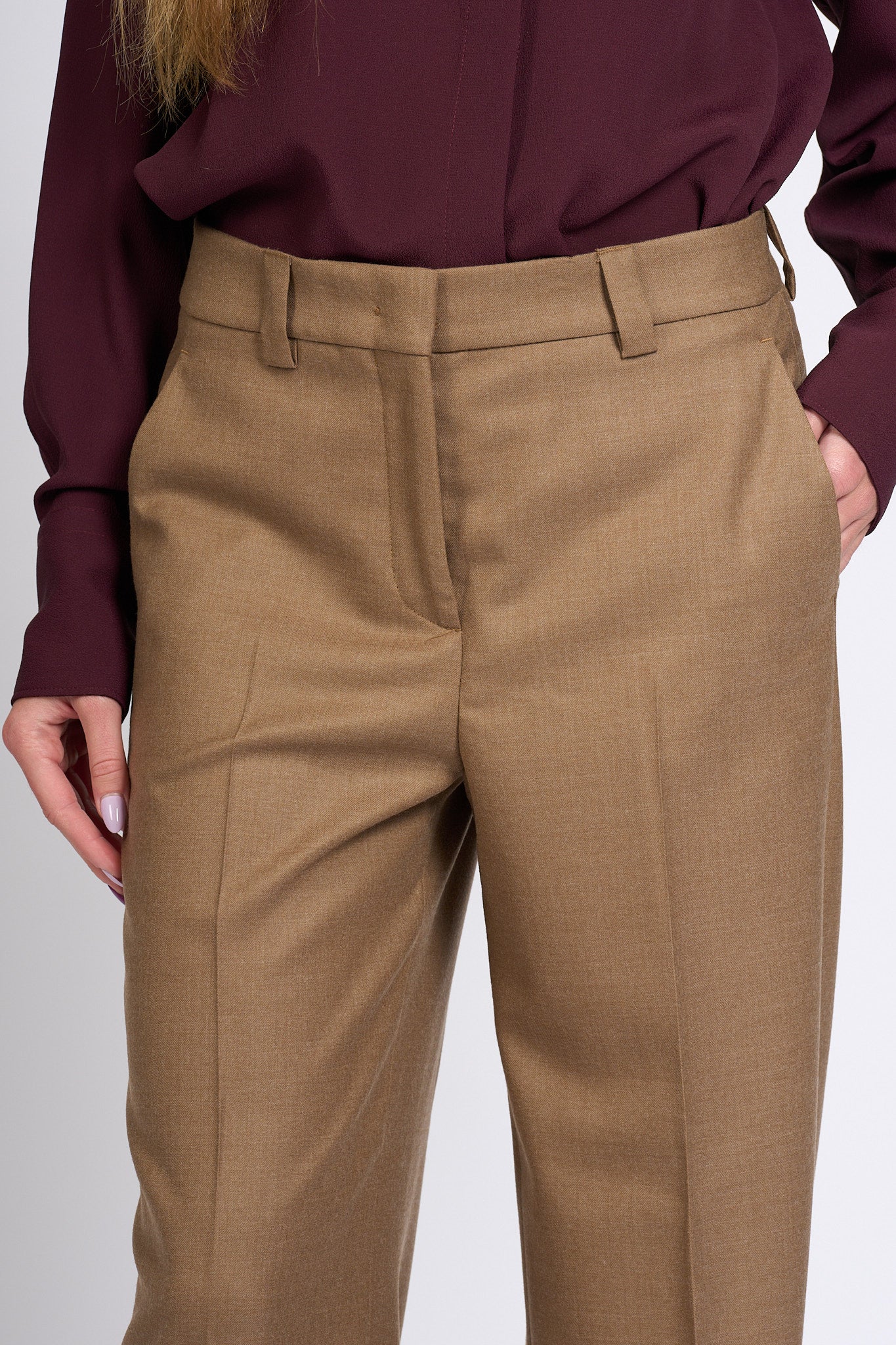 Slowear Pantalone Neera Largo Beige scuro Donna-3