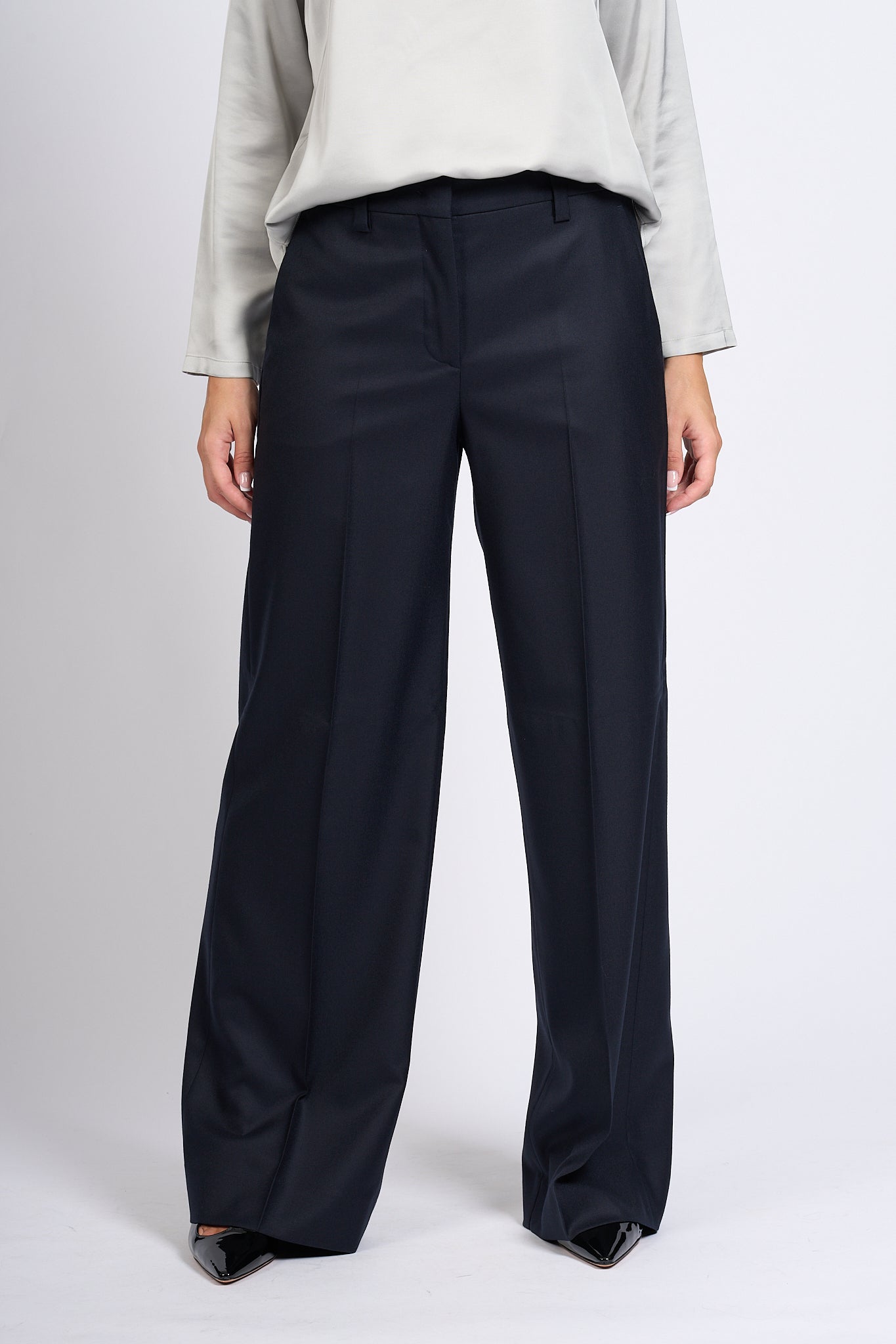 Slowear Neera Wide Leg Pants Blue Women-1