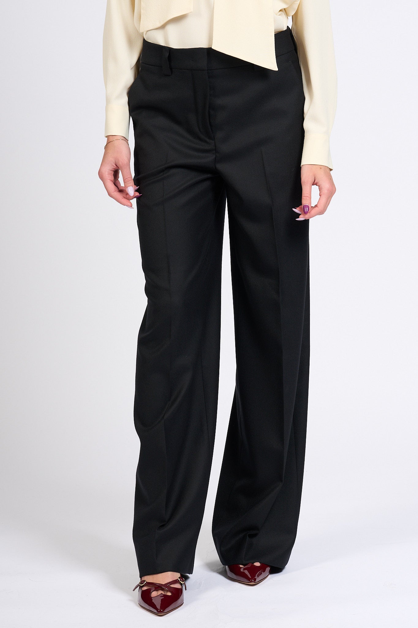 Slowear Pantalone Neera Largo Nero Donna-4