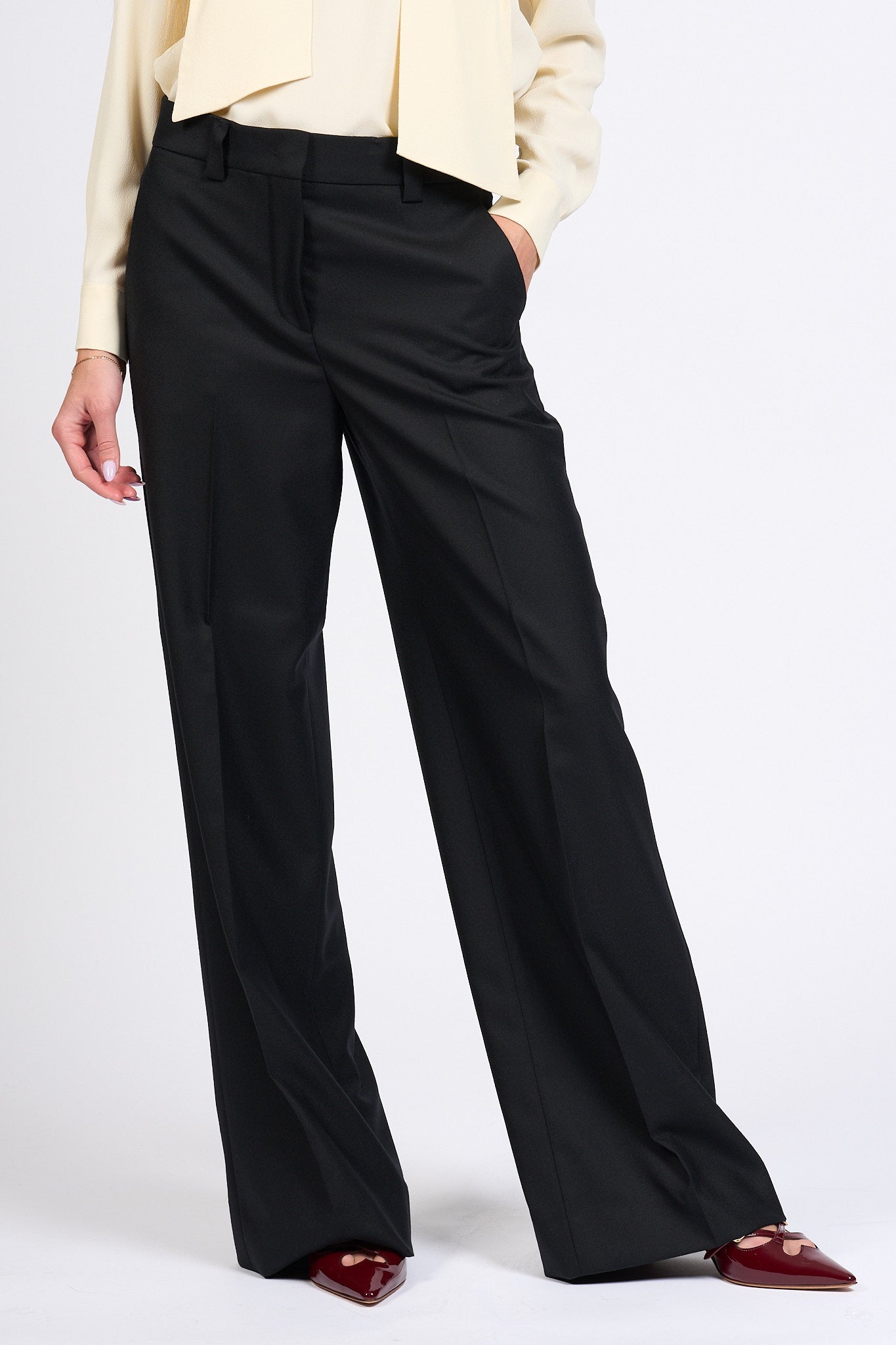 Slowear Pantalone Neera Largo Nero Donna-5