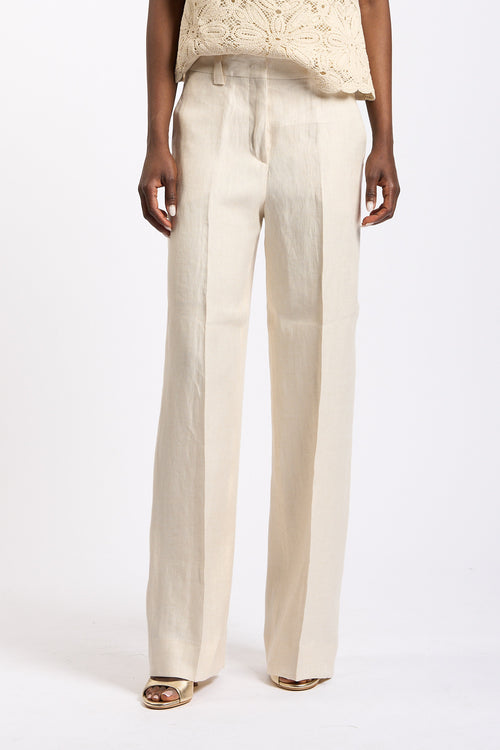 Slowear Pantalone Neera Lino Avorio Donna