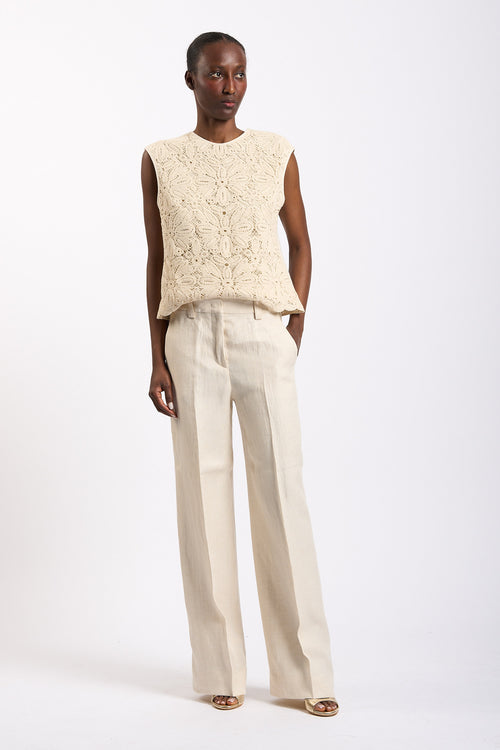 Slowear Pantalone Neera Lino Avorio Donna-2