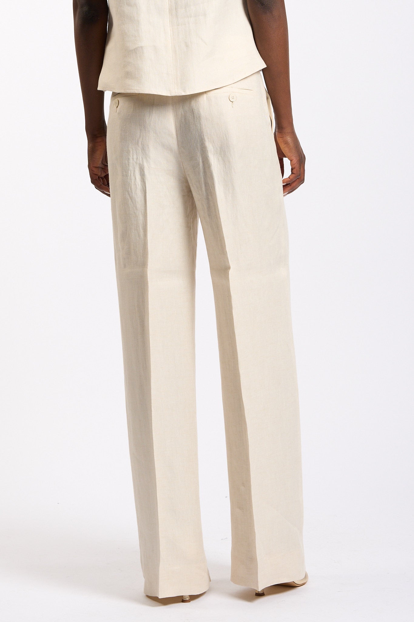 Slowear Pantalone Neera Lino Avorio Donna-6