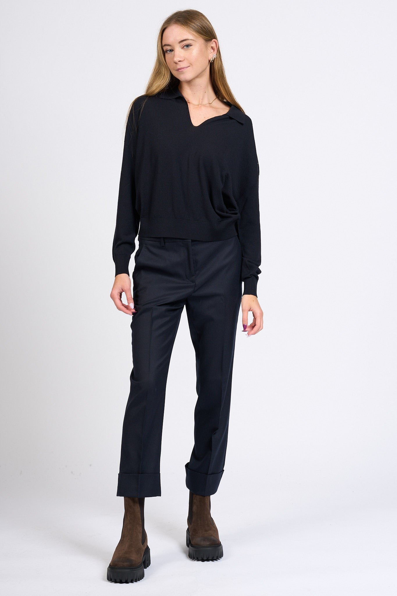 Slowear Pantalone Nevet Dritto Blu Donna-10