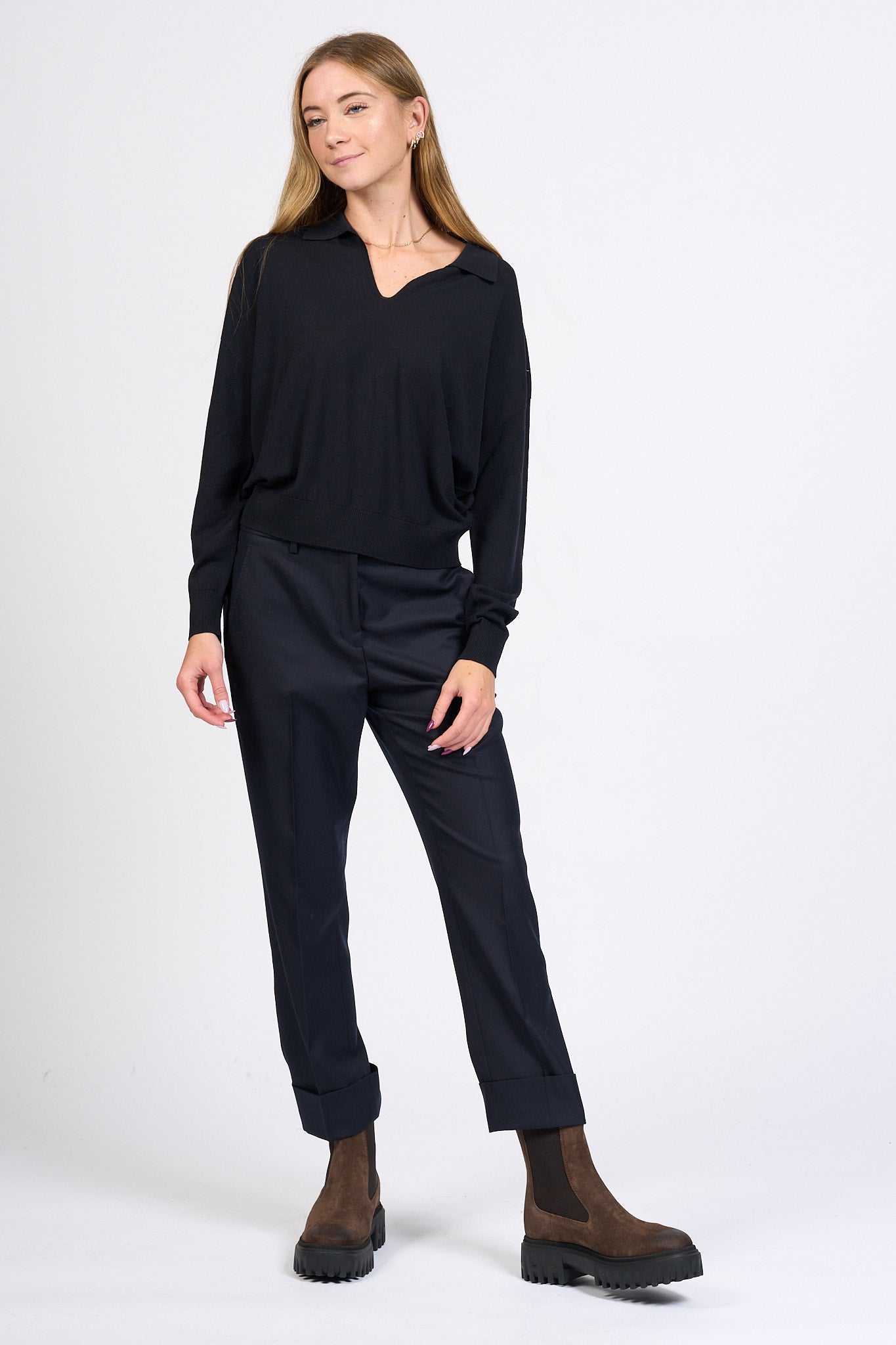 Slowear Pantalone Nevet Dritto Blu Donna-3