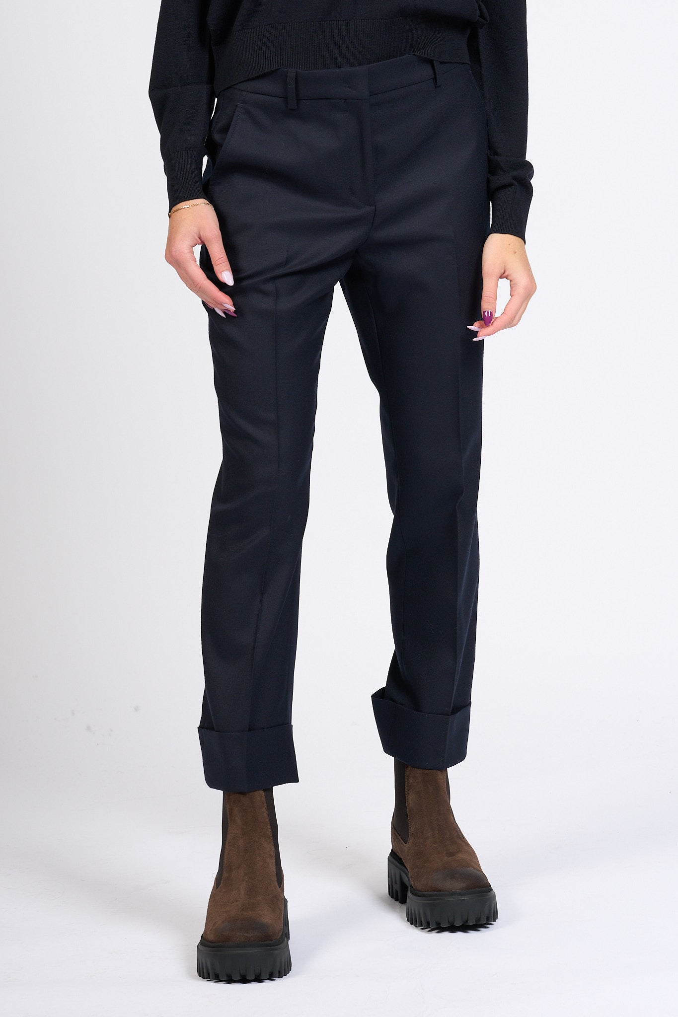 Slowear Pantalone Nevet Dritto Blu Donna-4
