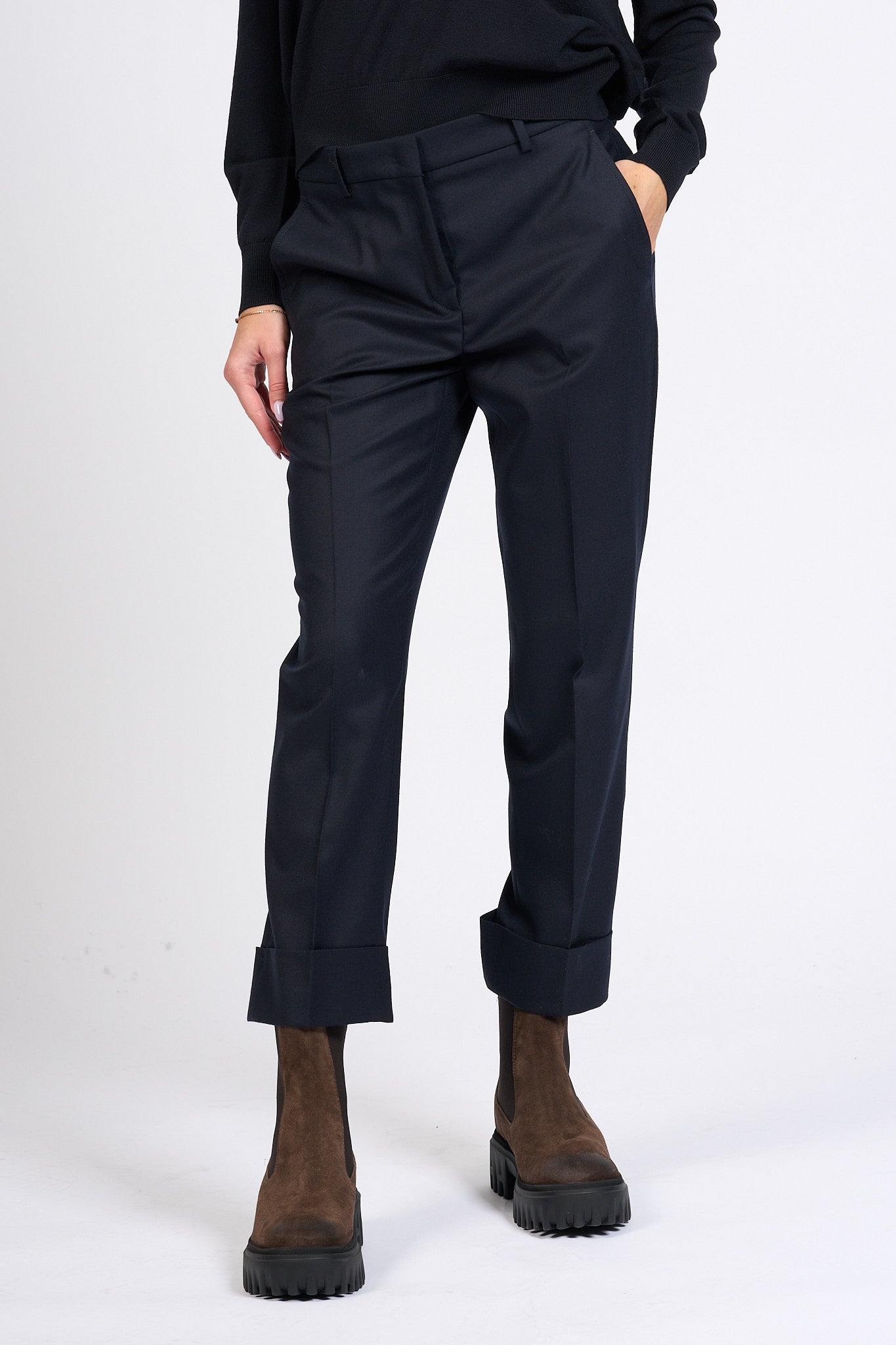 Slowear Pantalone Nevet Dritto Blu Donna-5