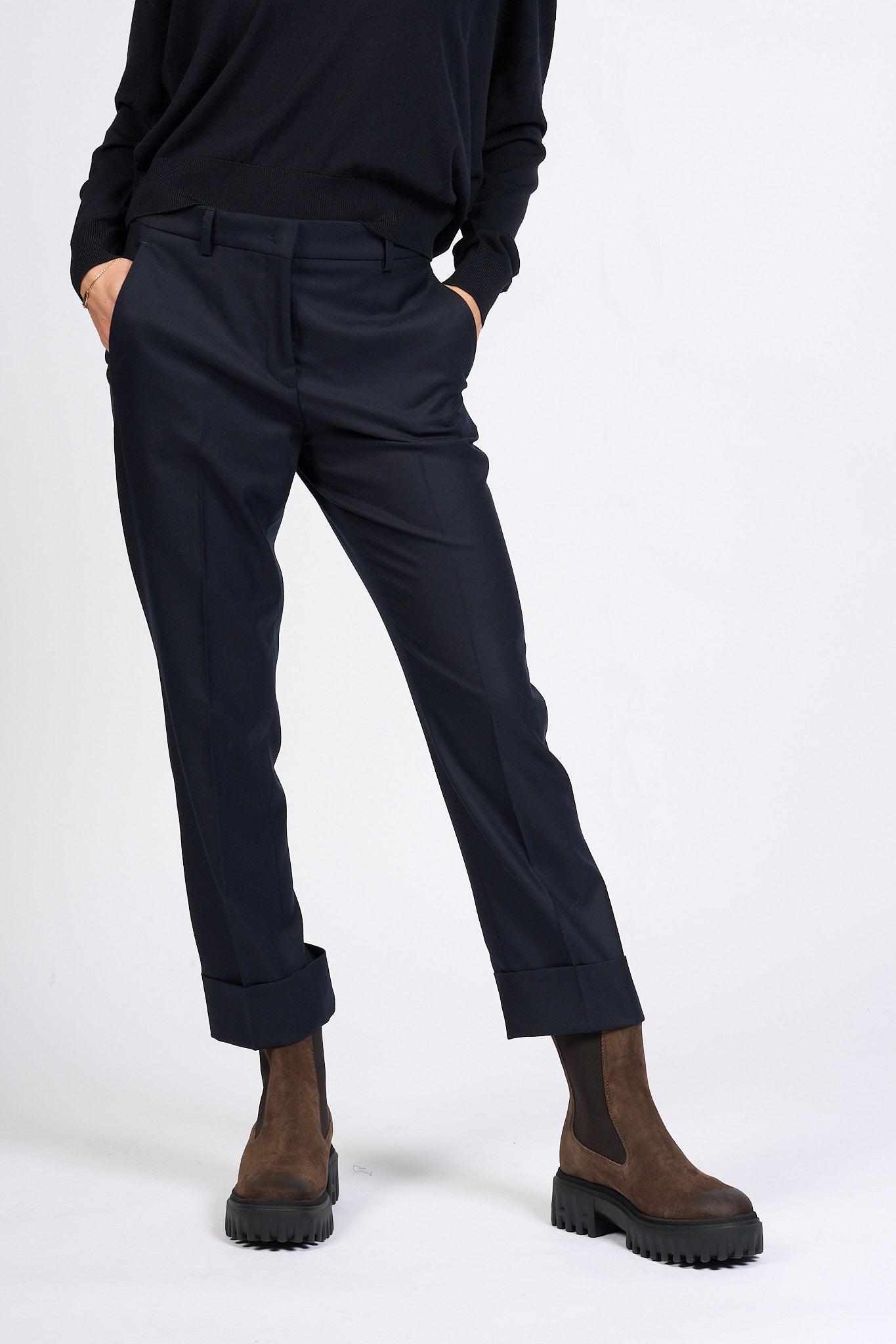 Slowear Pantalone Nevet Dritto Blu Donna-6