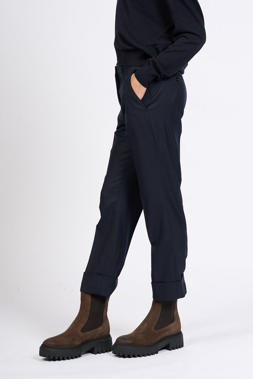 Slowear Pantalone Nevet Dritto Blu Donna