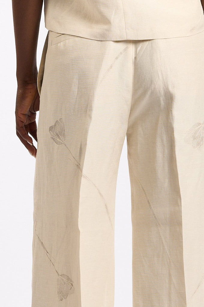 Slowear Pantalone Tina con Fiore Champagne Donna-2