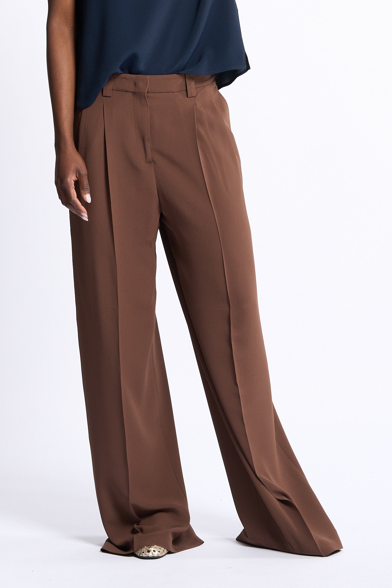 Slowear Pantalone in Crepe Havana Donna-1