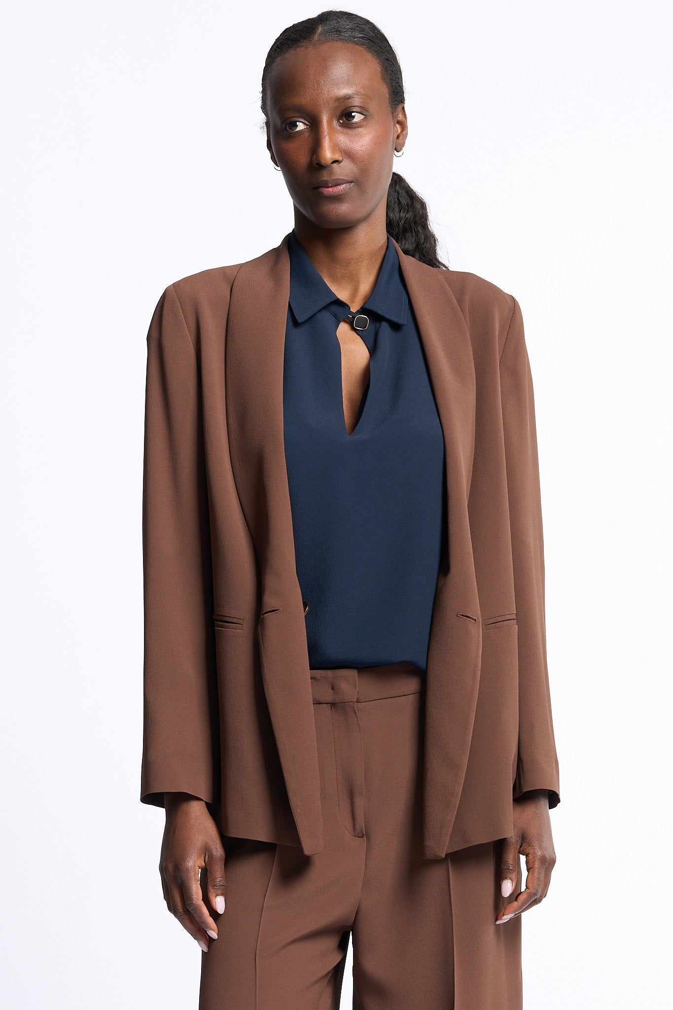 Slowear Polo Anna in Crepe Blu Donna-3