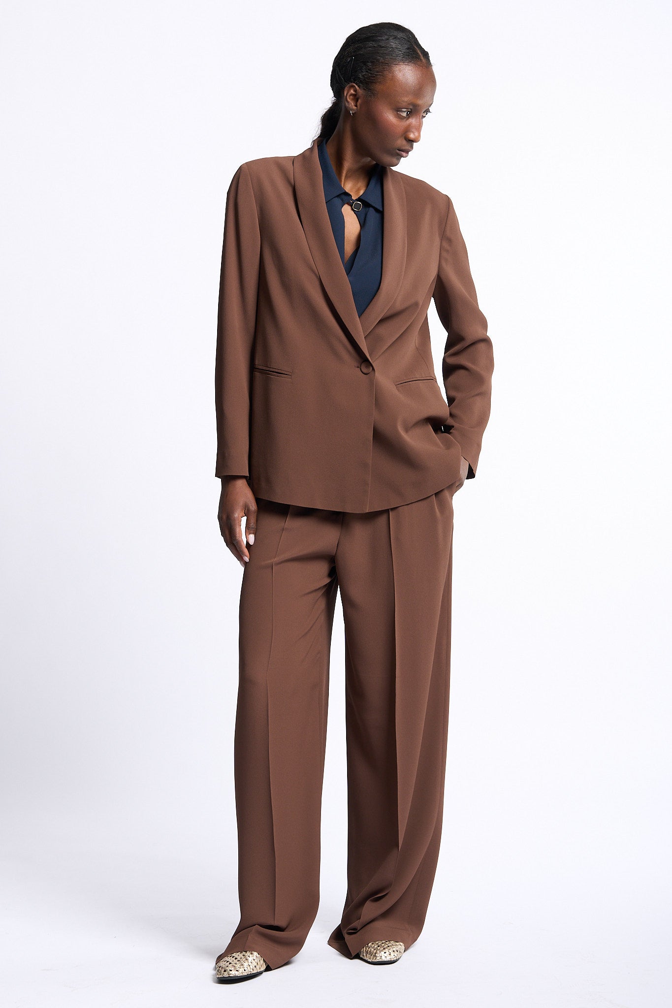 Slowear Polo Anna in Crepe Blu Donna-4