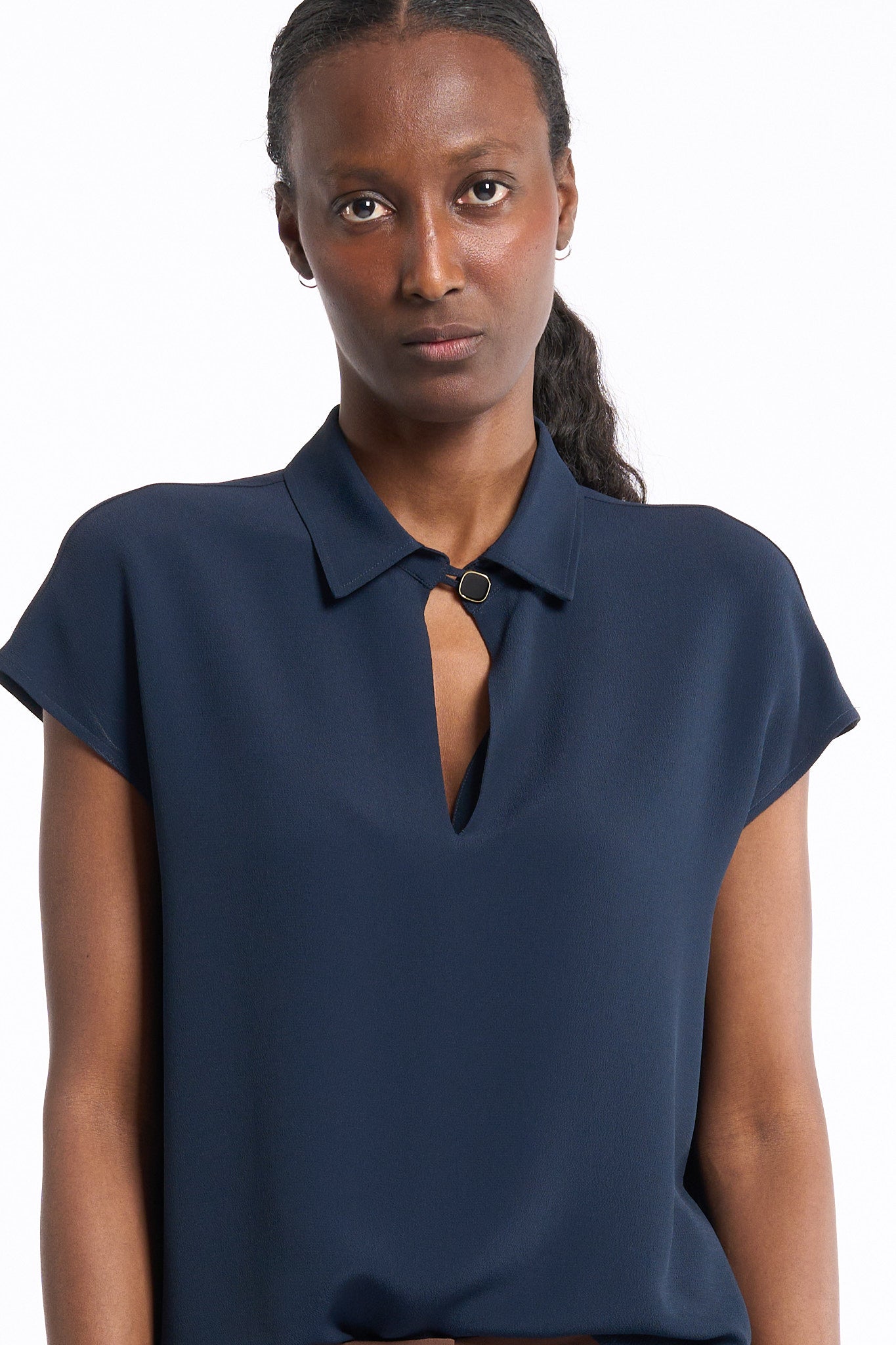 Slowear Polo Anna in Crepe Blu Donna-5
