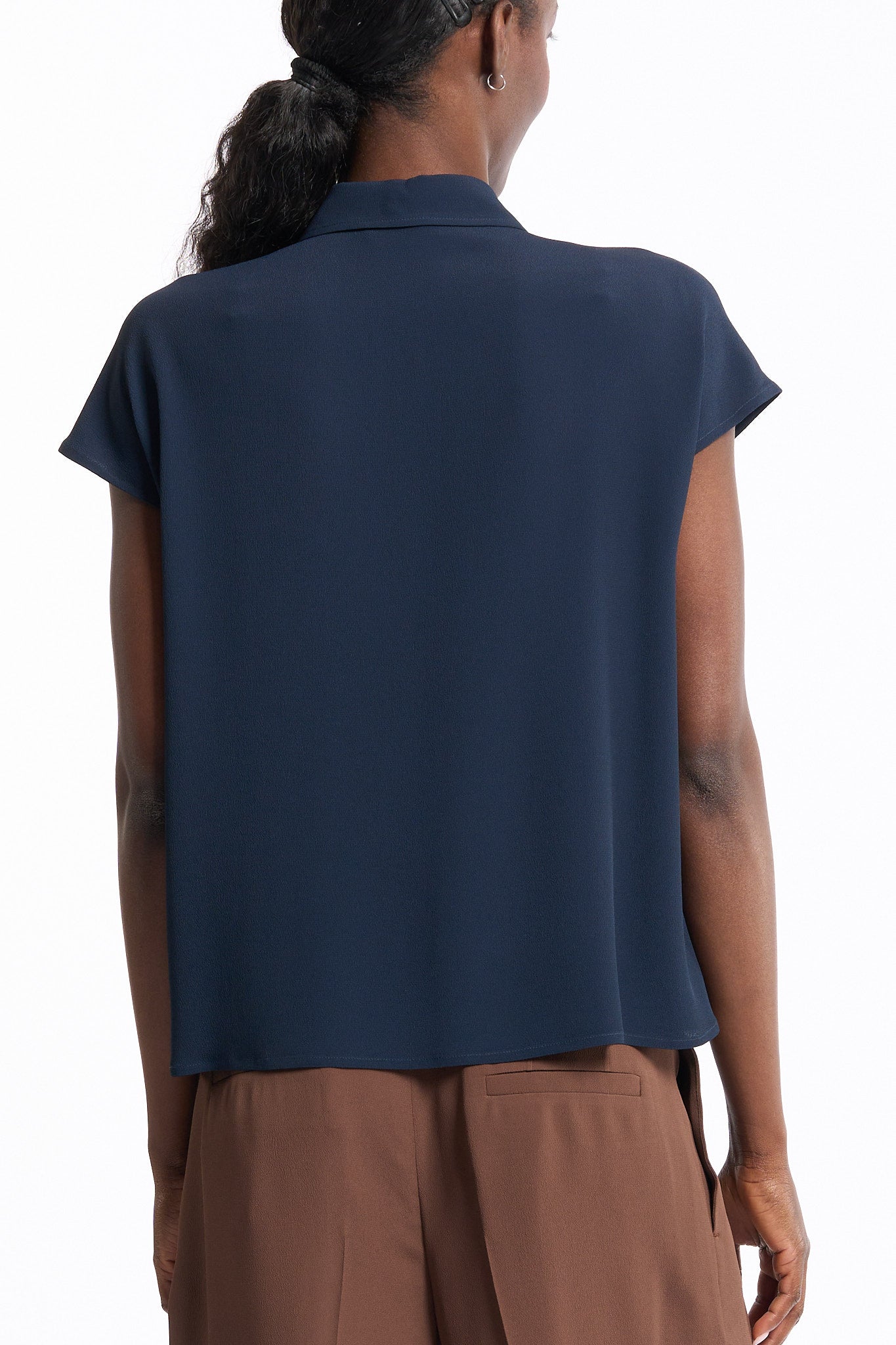 Slowear Polo Anna in Crepe Blu Donna-6