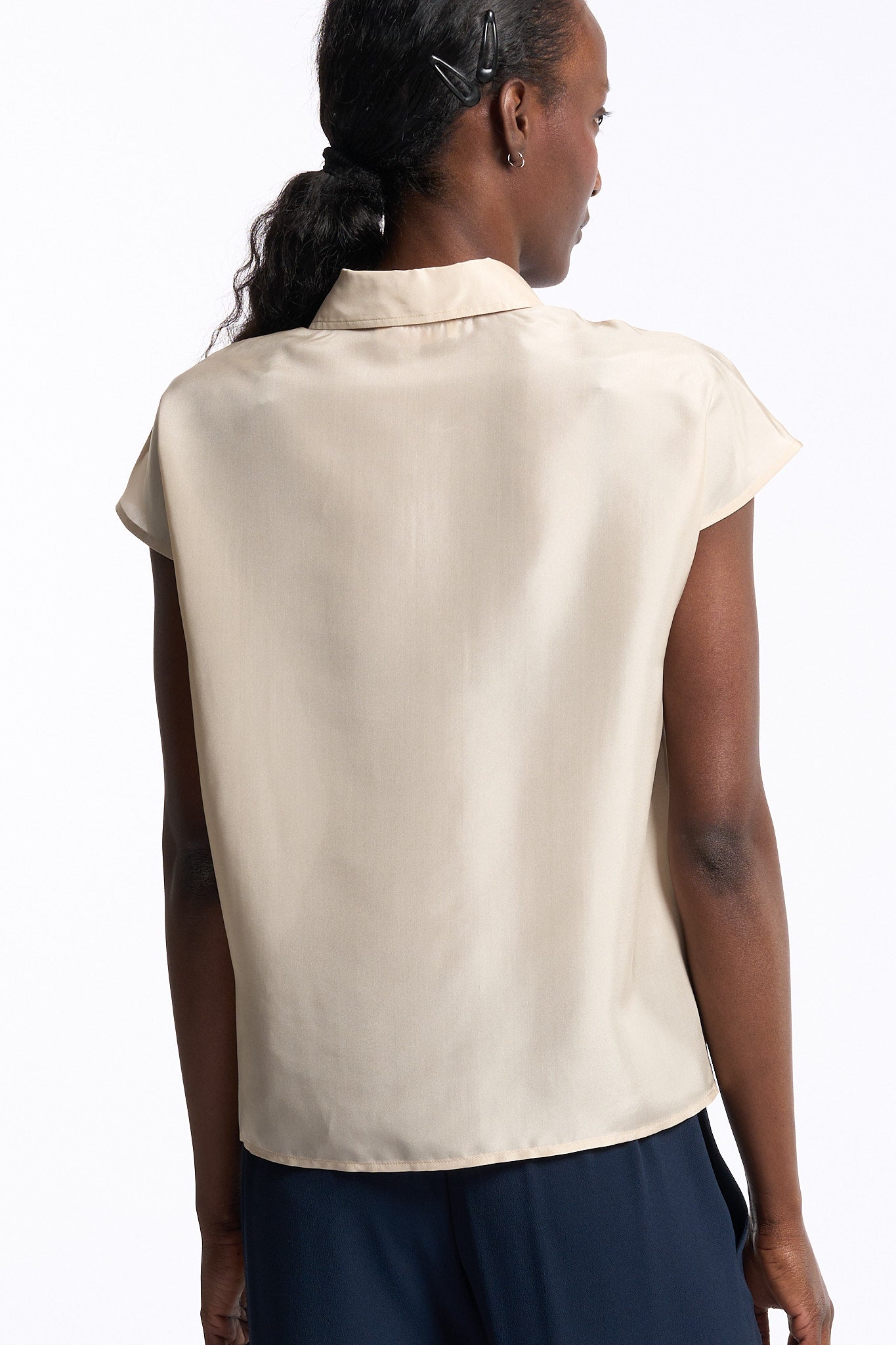 Slowear Polo Anna in Seta Champagne Donna-5