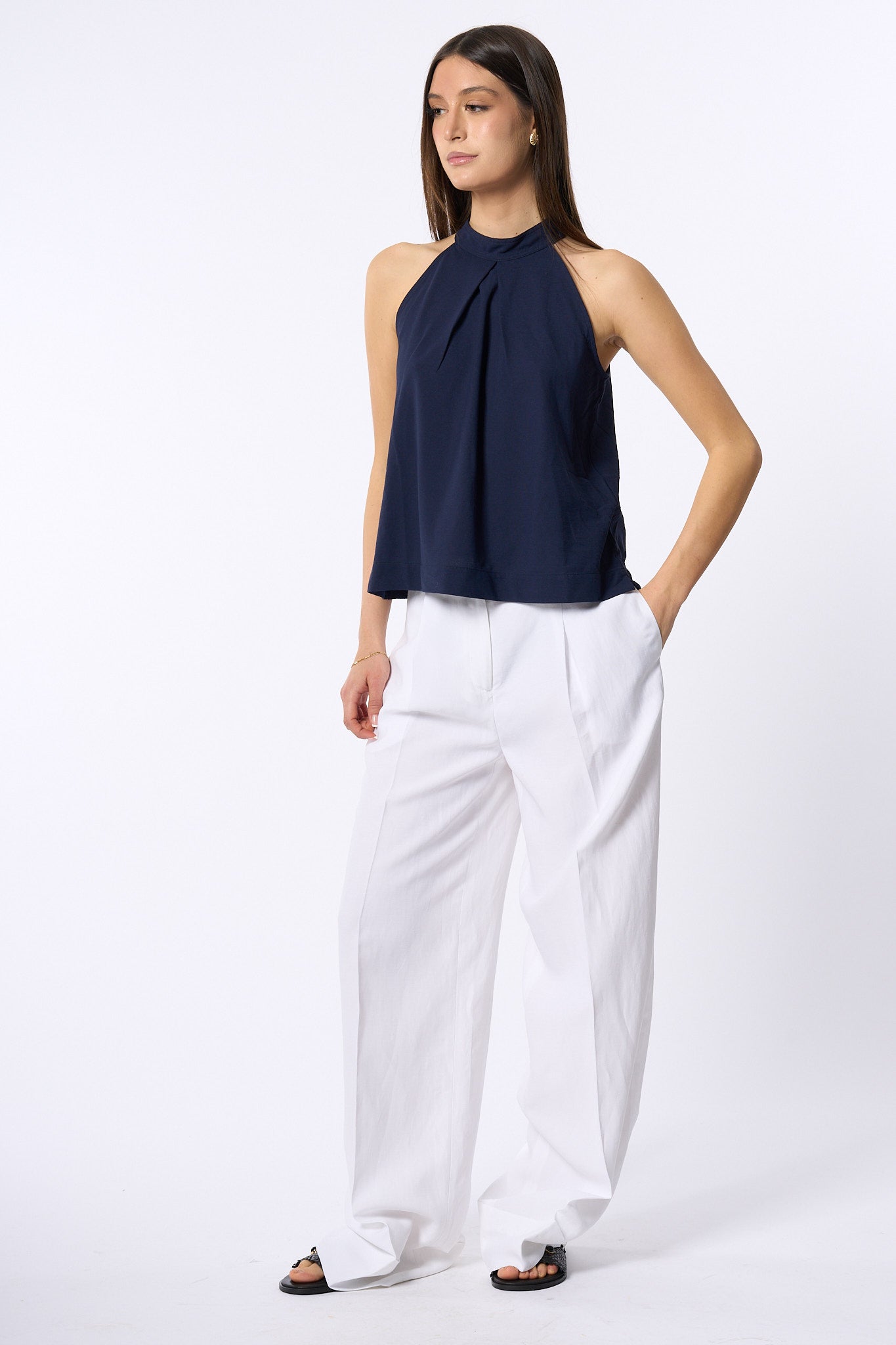 Slowear Top Collo America Blu Donna-3