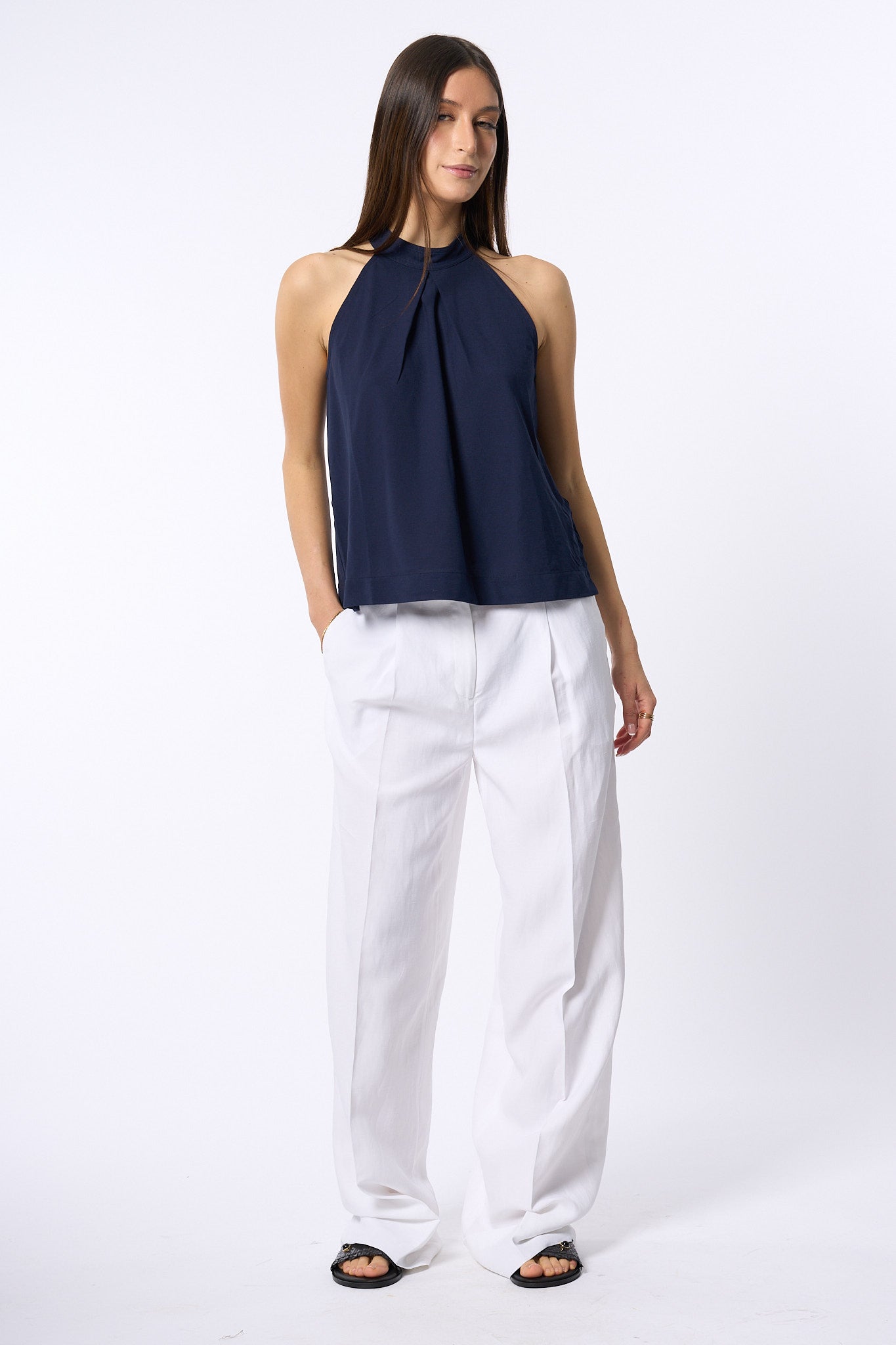 Slowear Top Collo America Blu Donna-4