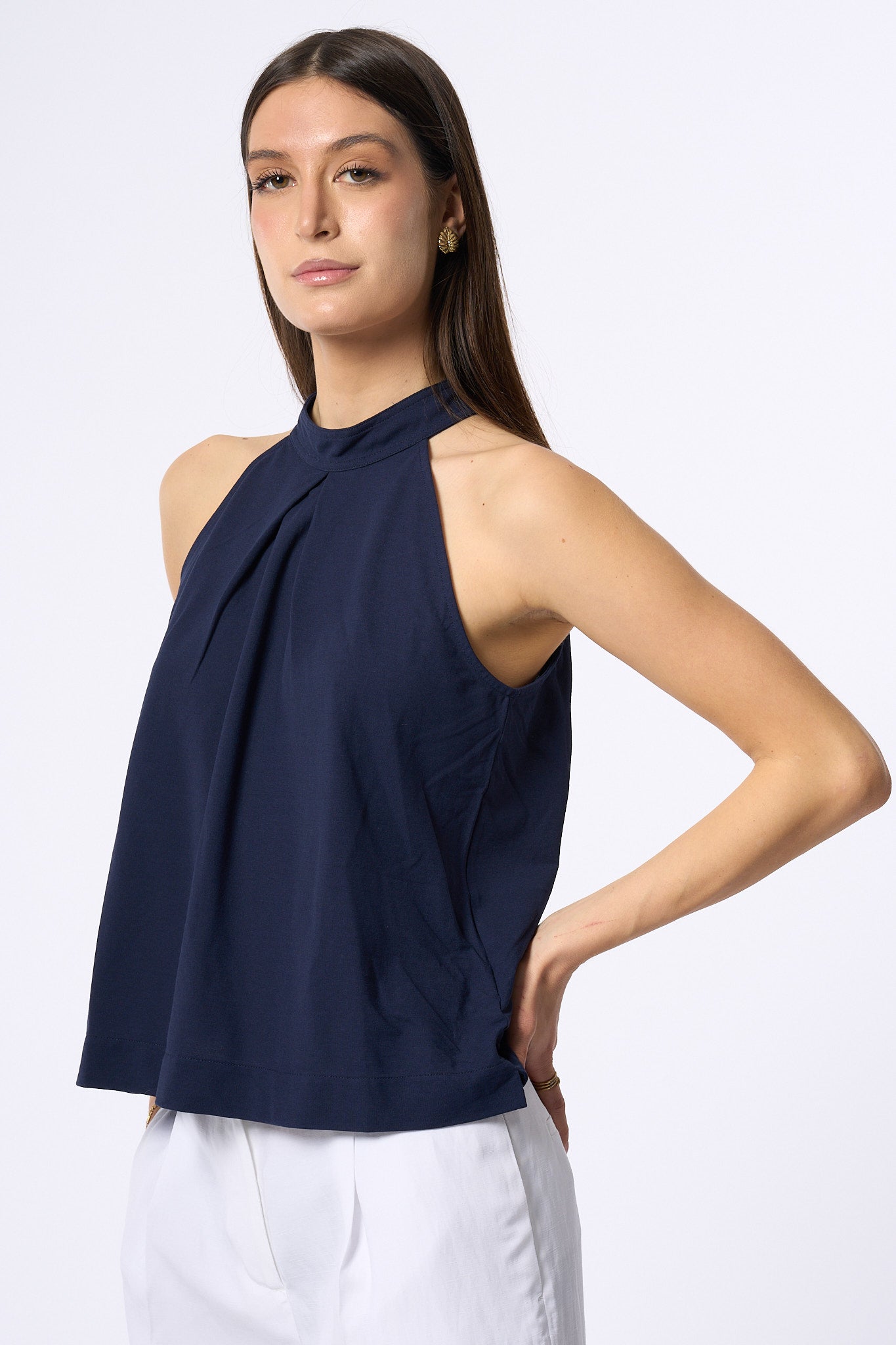 Slowear Top Collo America Blu Donna-1