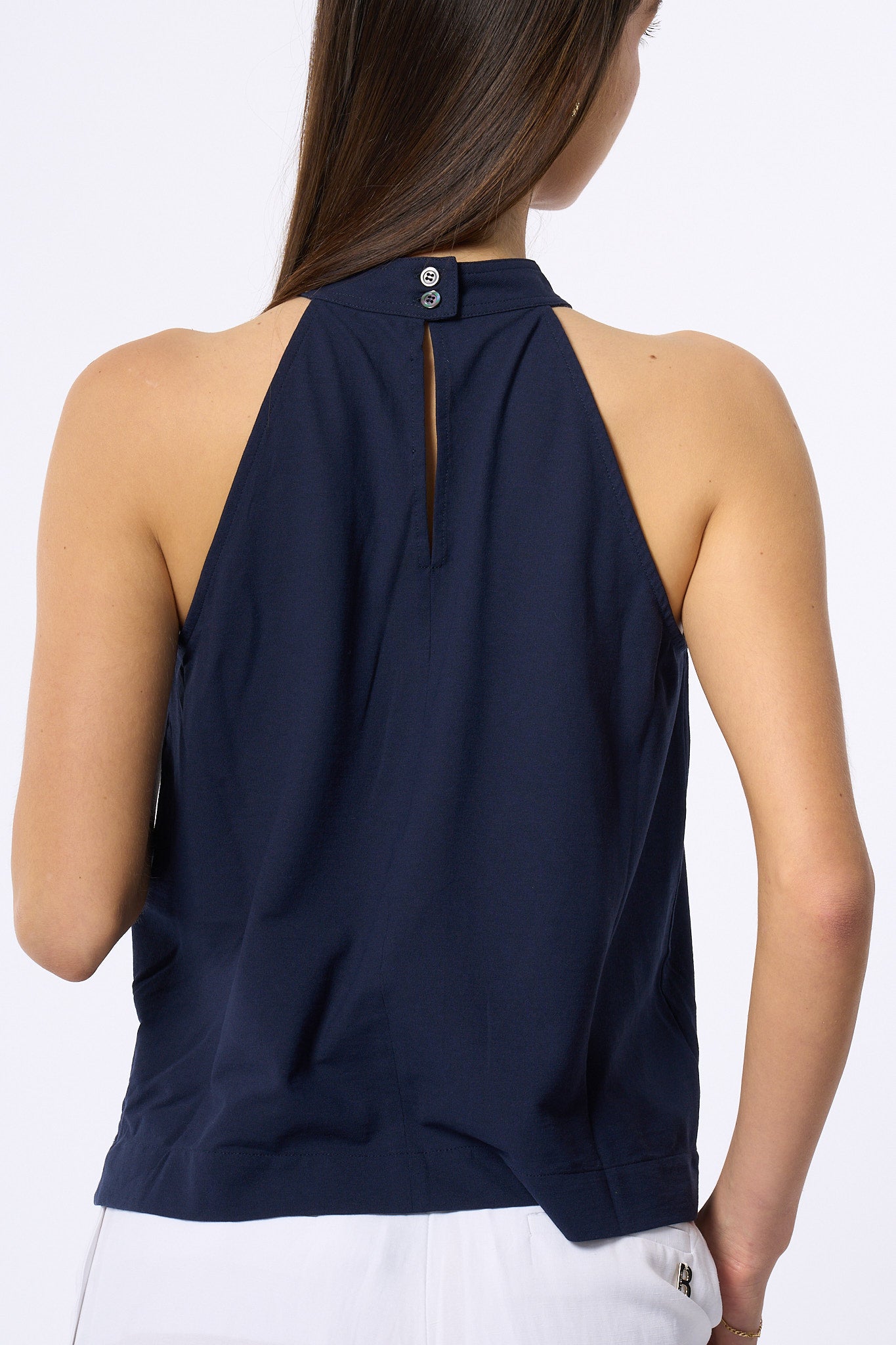 Slowear Top Collo America Blu Donna-6