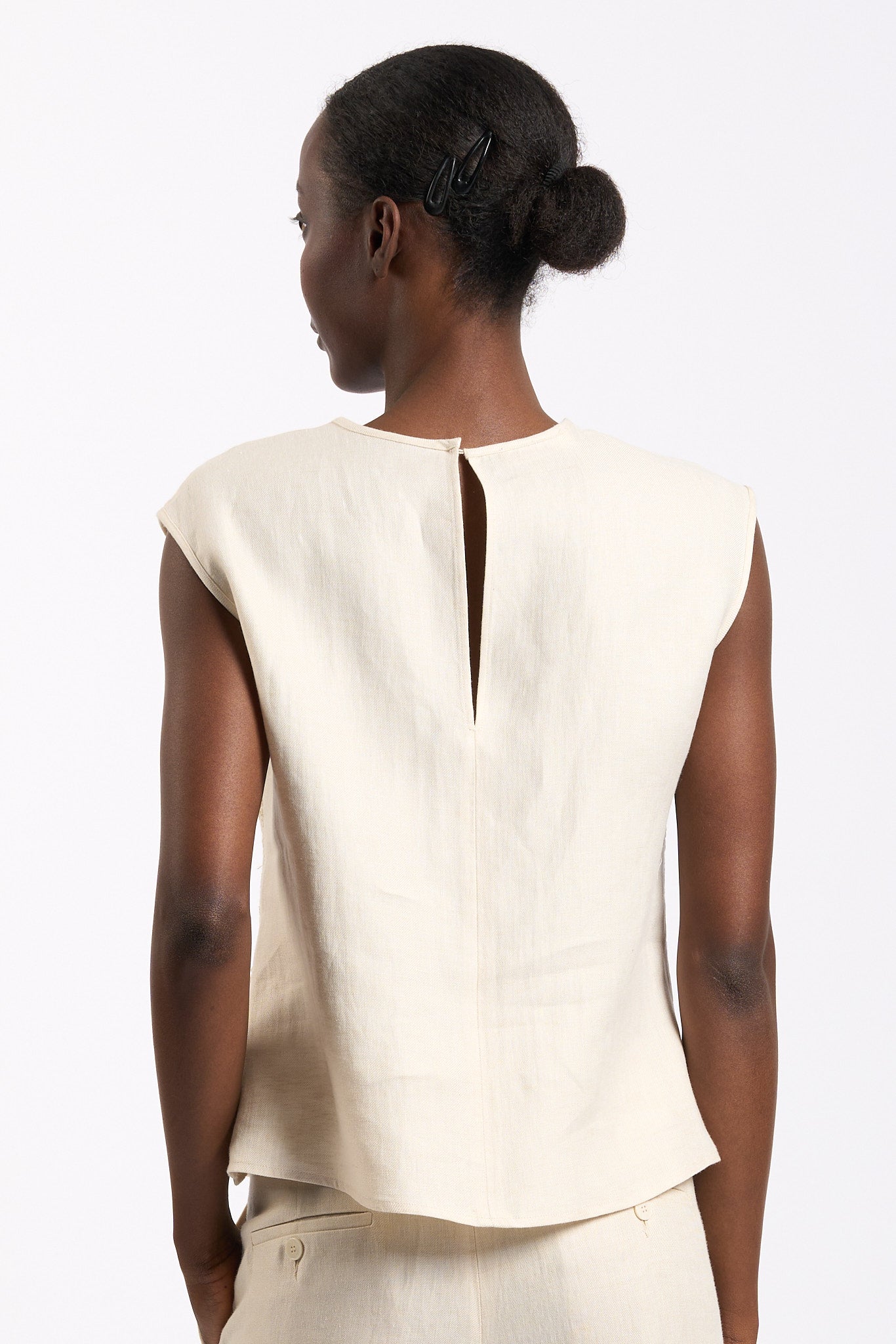 Slowear Top Edith Macrame' Avorio Donna-6