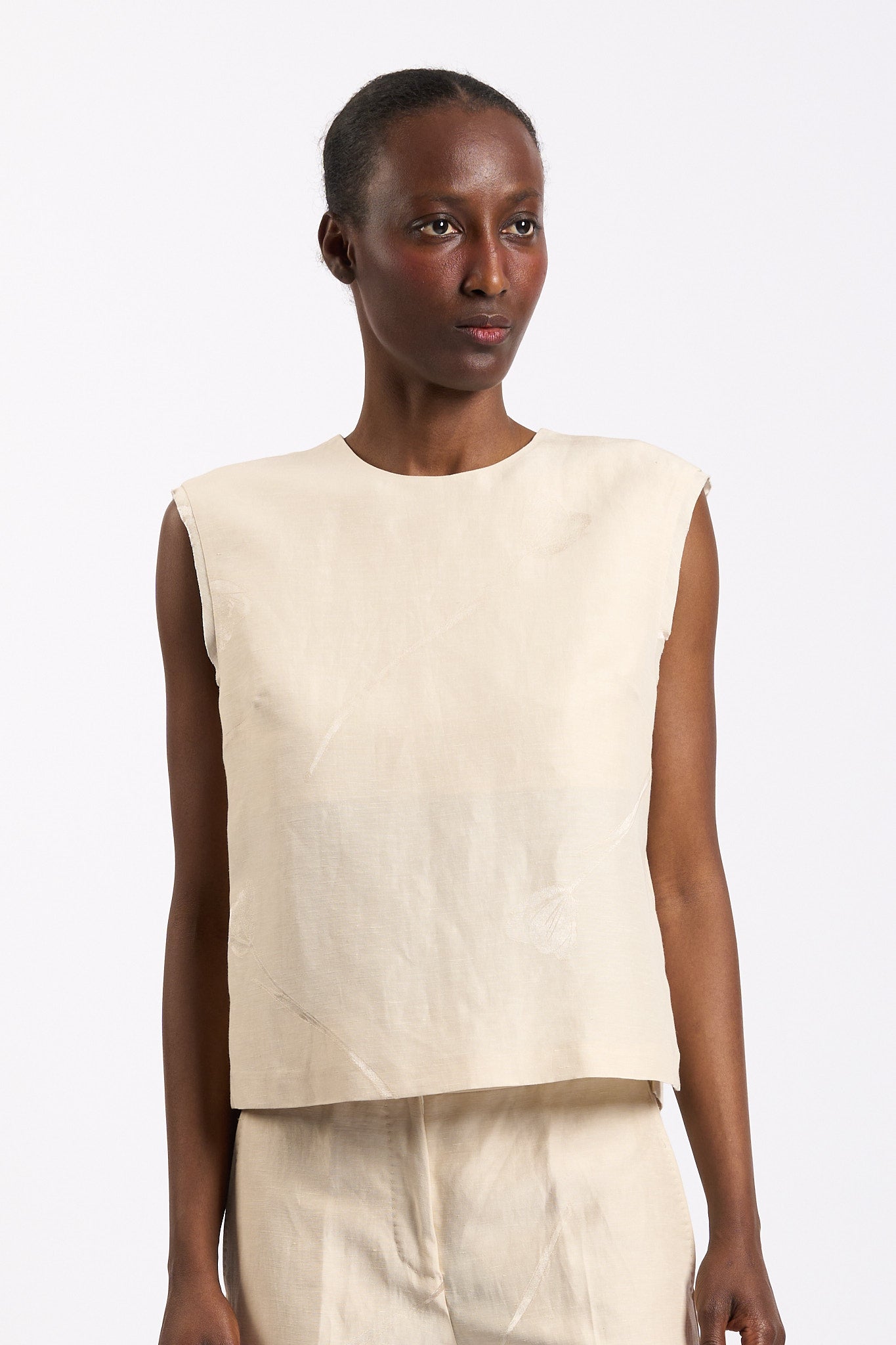 Slowear Top Edith con Fiore Champagne Donna-1