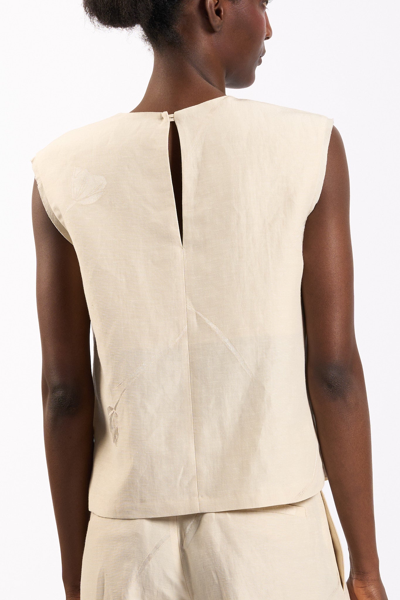 Slowear Top Edith con Fiore Champagne Donna-5