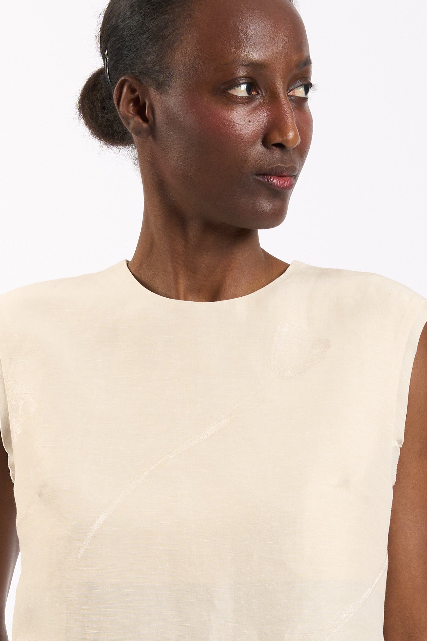 Slowear Top Edith con Fiore Champagne Donna-6