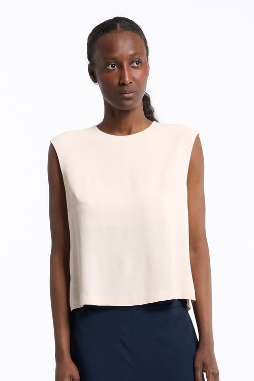 Slowear Top Edith in Crepe di Seta Rosa Donna