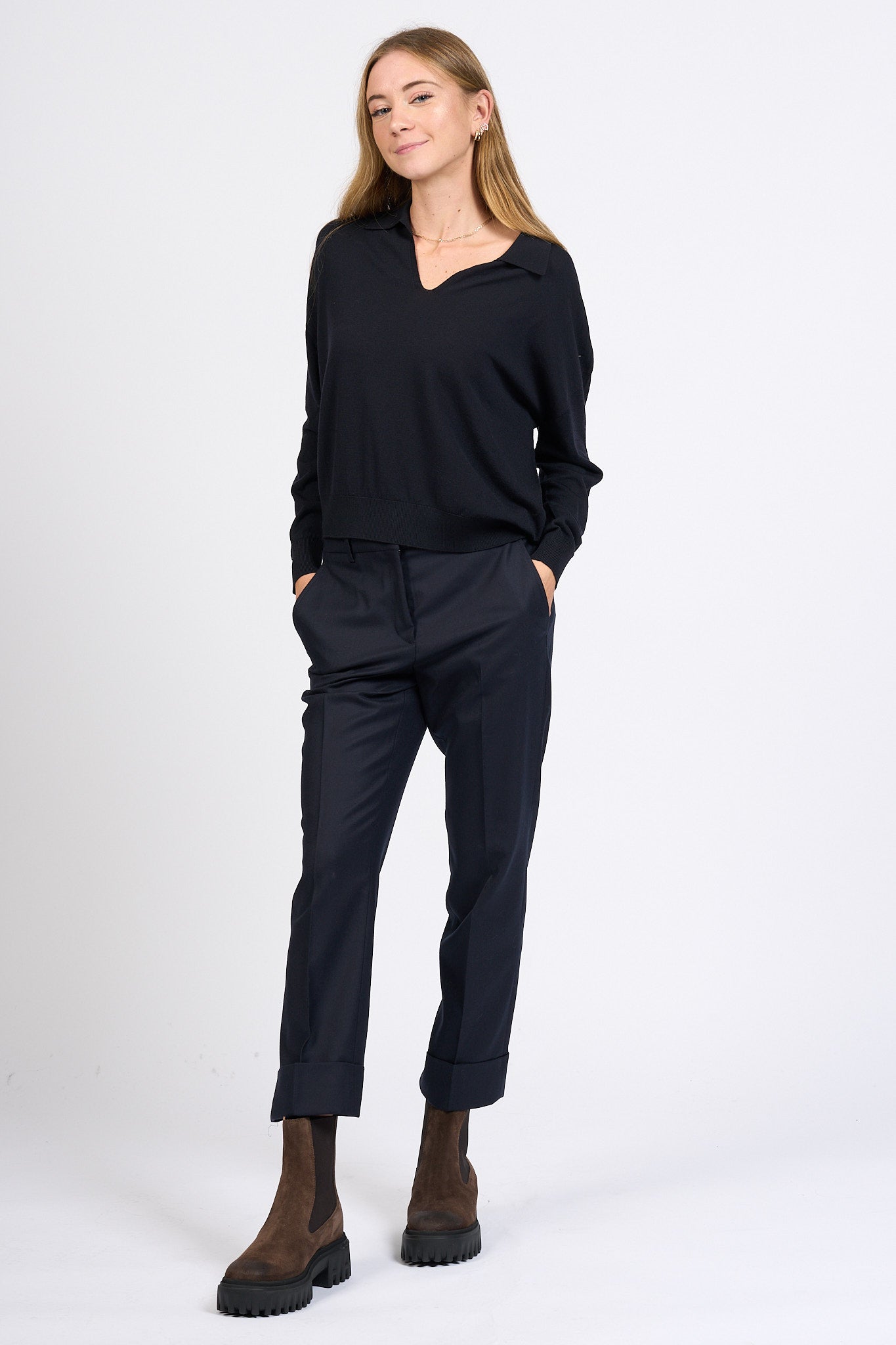 Slowear Polo Flexwool Blu Donna-6