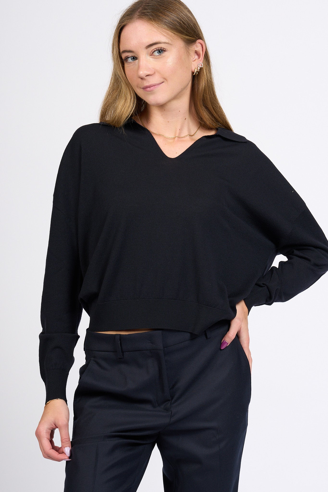 Slowear Polo Flexwool Blu Donna-4
