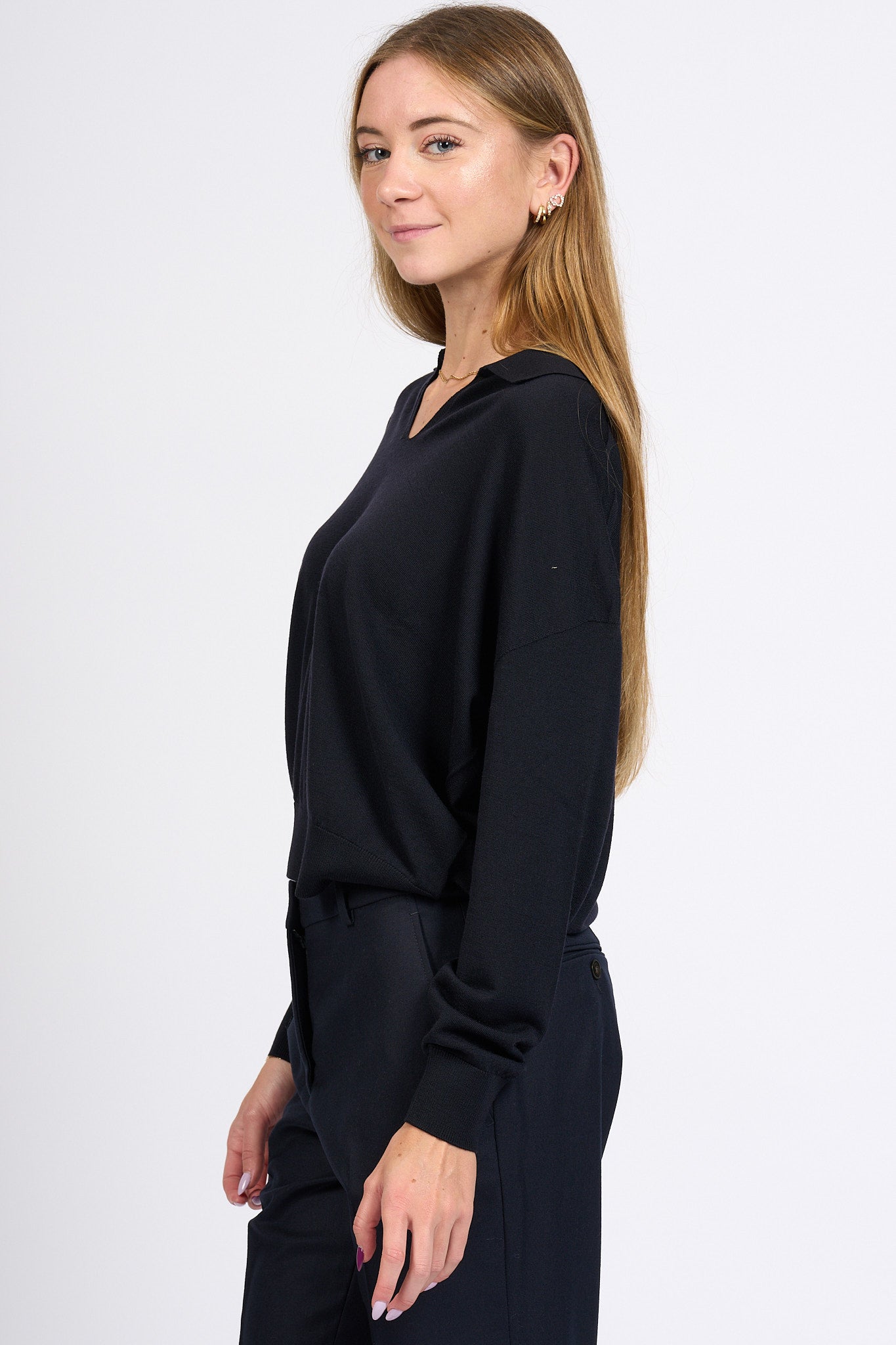 Slowear Polo Flexwool Blu Donna-5