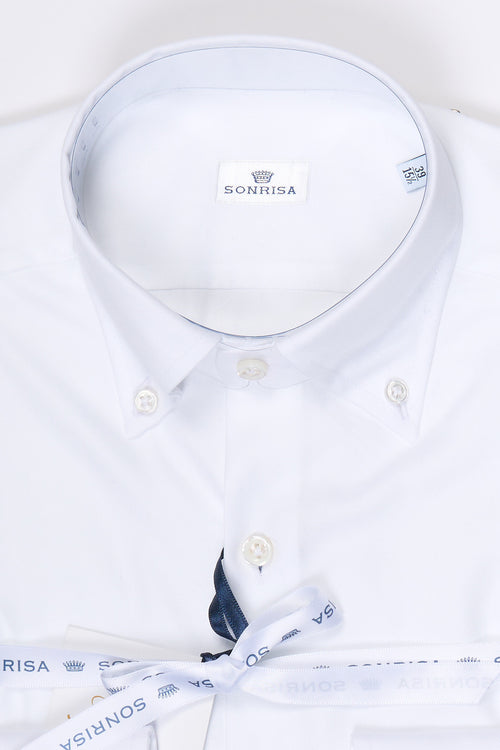Sonrisa Camicia Button-Down Twill Bianco Uomo-2