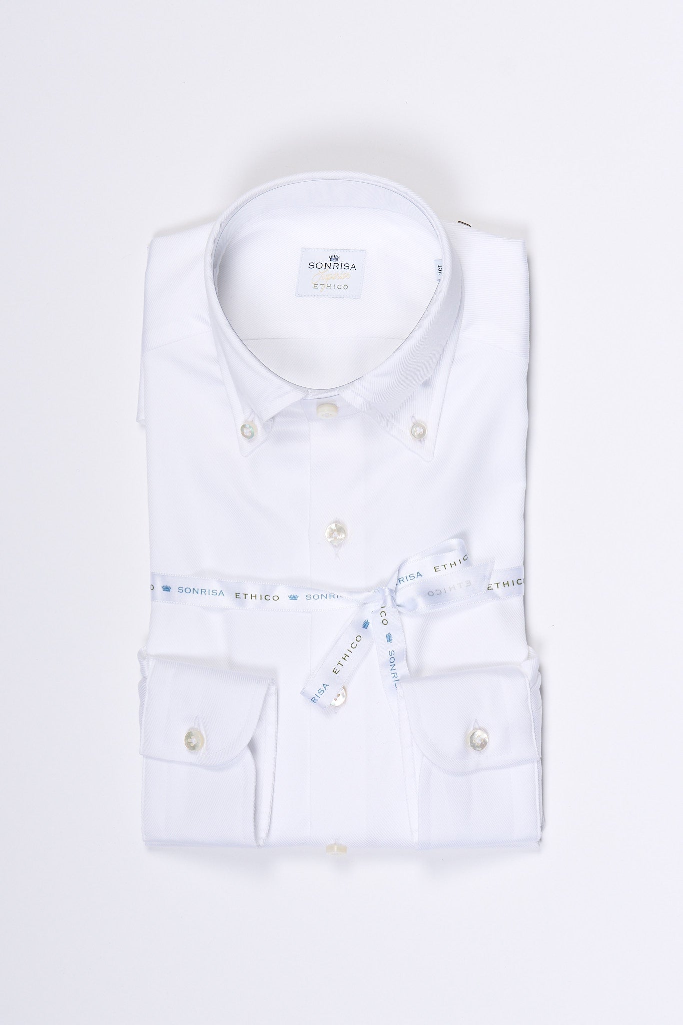 Sonrisa Camicia Ethico Button-Down Bianco Uomo-4