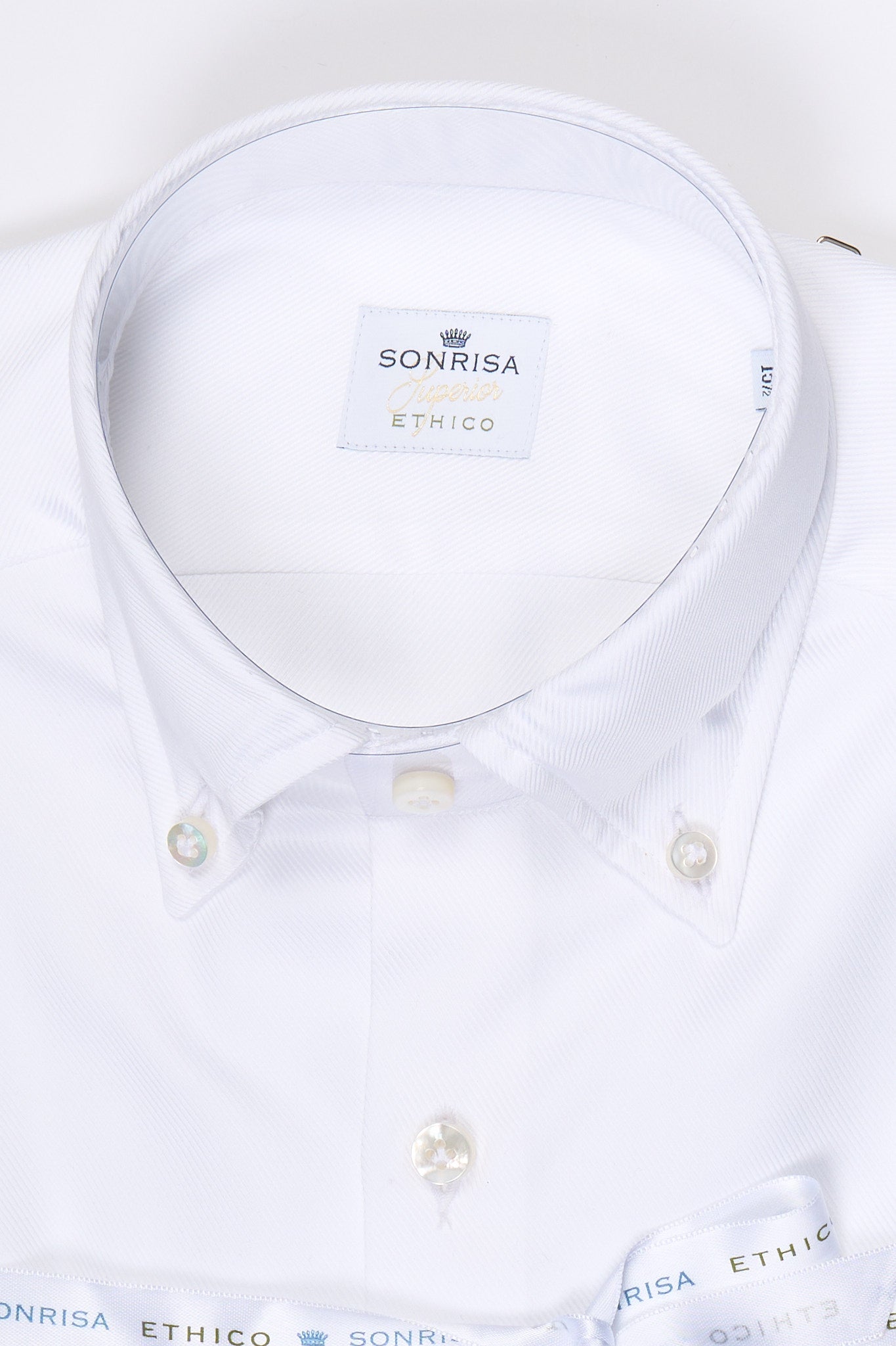 Sonrisa Camicia Ethico Button-Down Bianco Uomo-2