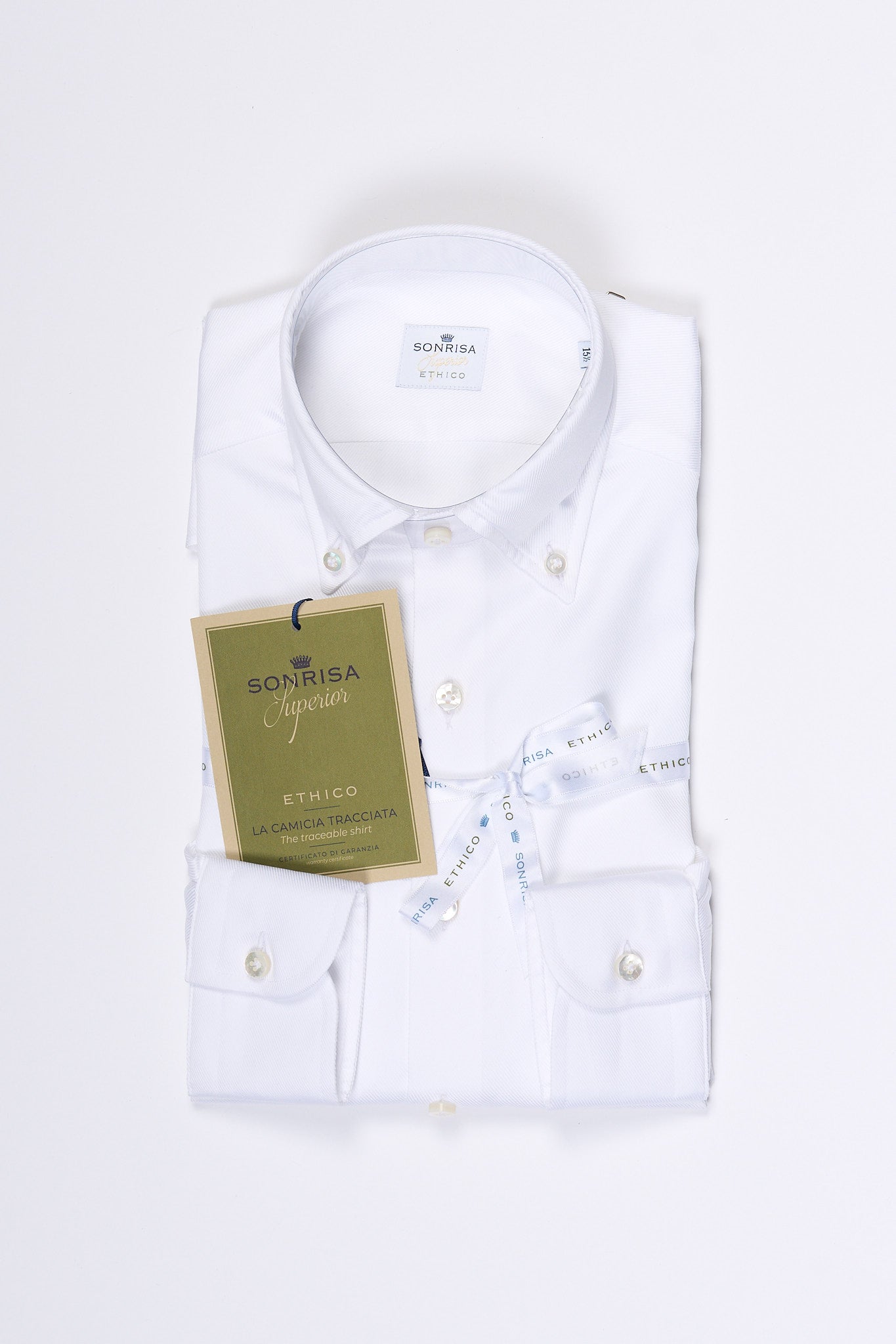 Sonrisa Camicia Ethico Button-Down Bianco Uomo-1