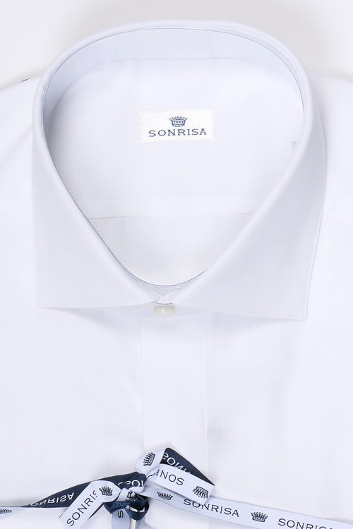 Sonrisa Camicia Polso Doppio Francese Bianco Uomo-2