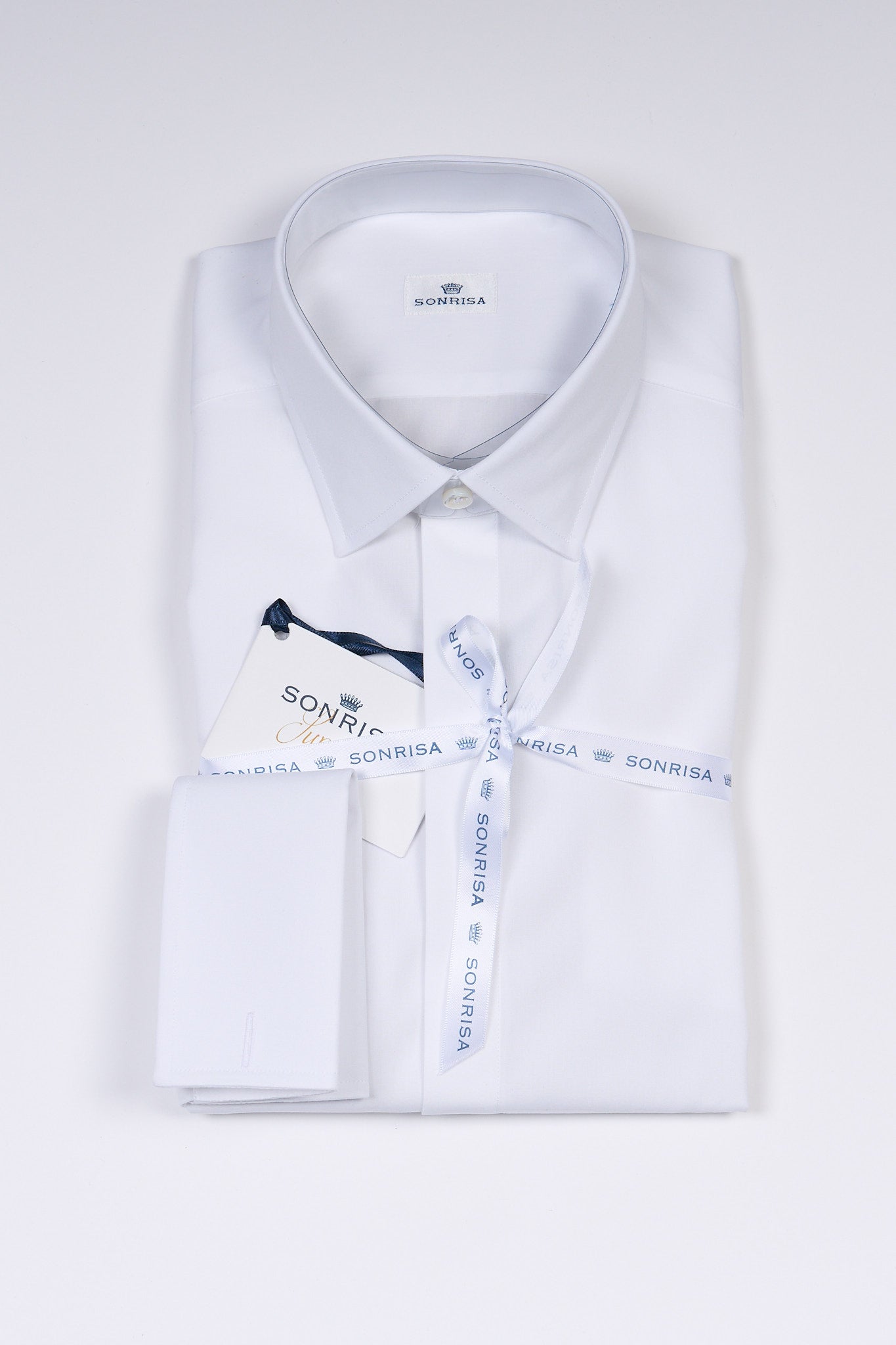 Sonrisa Camicia Polso Doppio Italiano Bianco Uomo-1