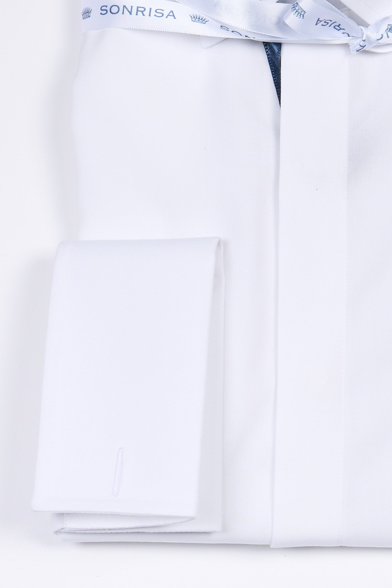Sonrisa Camicia Polso Doppio Italiano Bianco Uomo-3