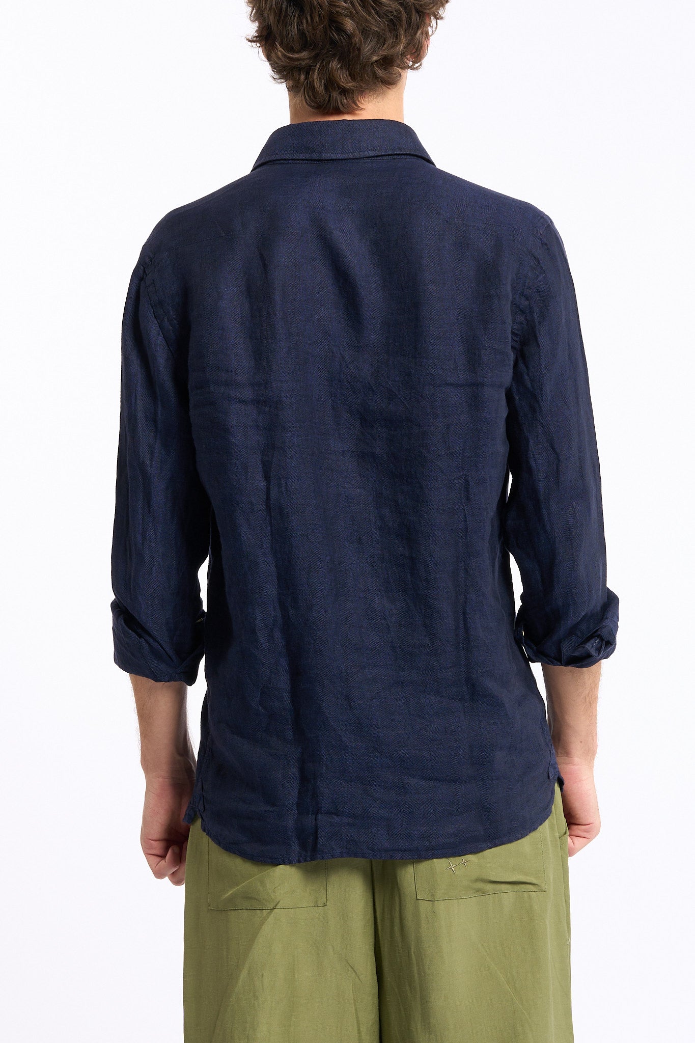Sonrisa Camicia in Lino Blu Uomo-5