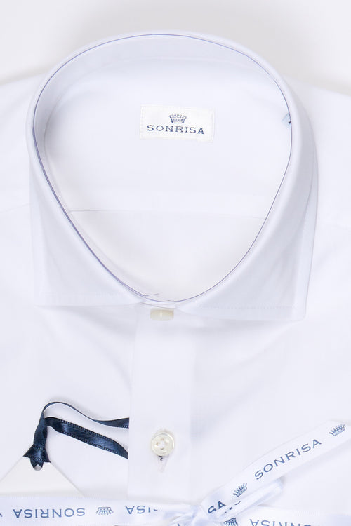 Sonrisa Camicia in Popeline Bianco Uomo-2