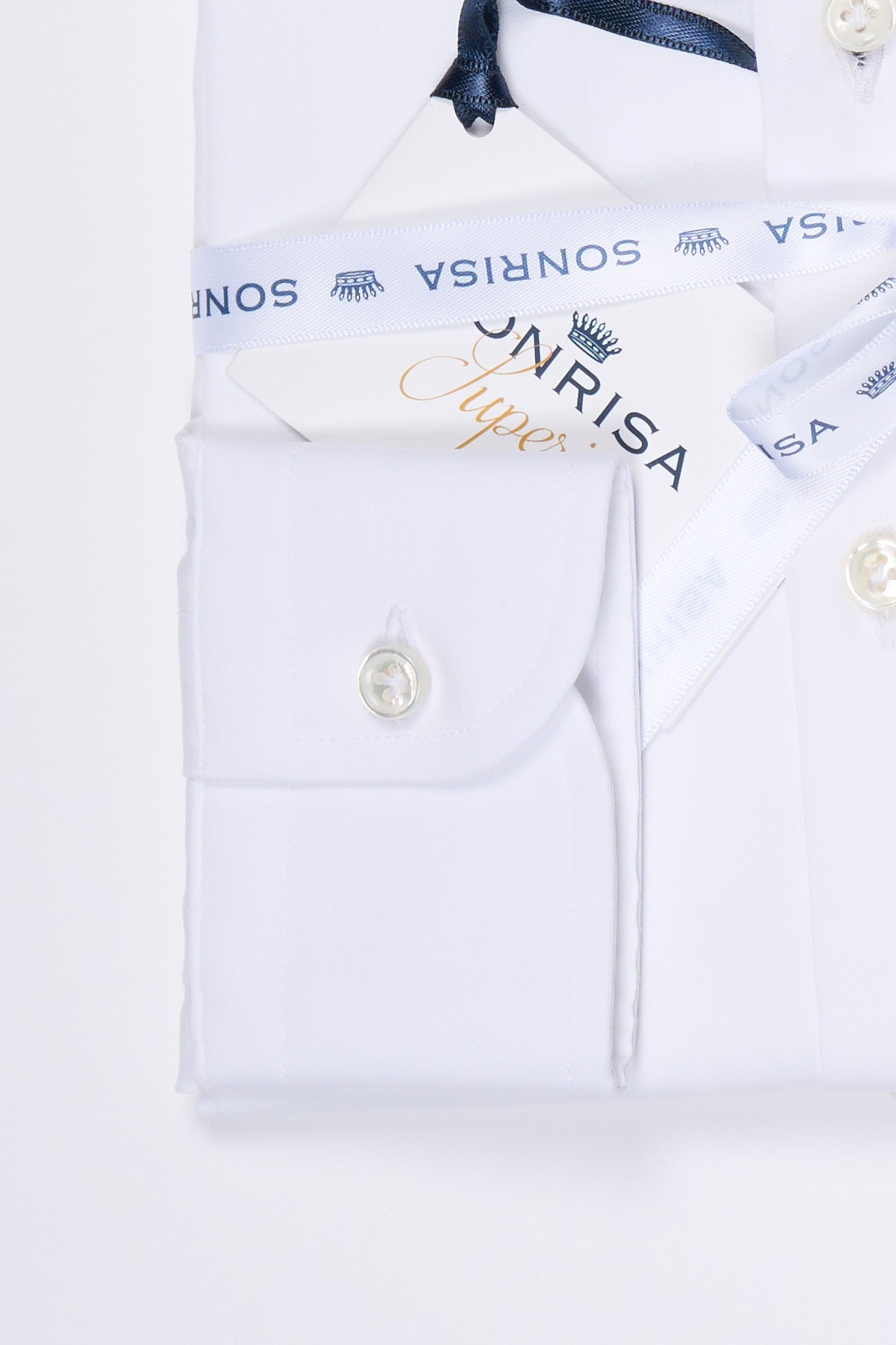 Sonrisa Camicia in Popeline Bianco Uomo-3