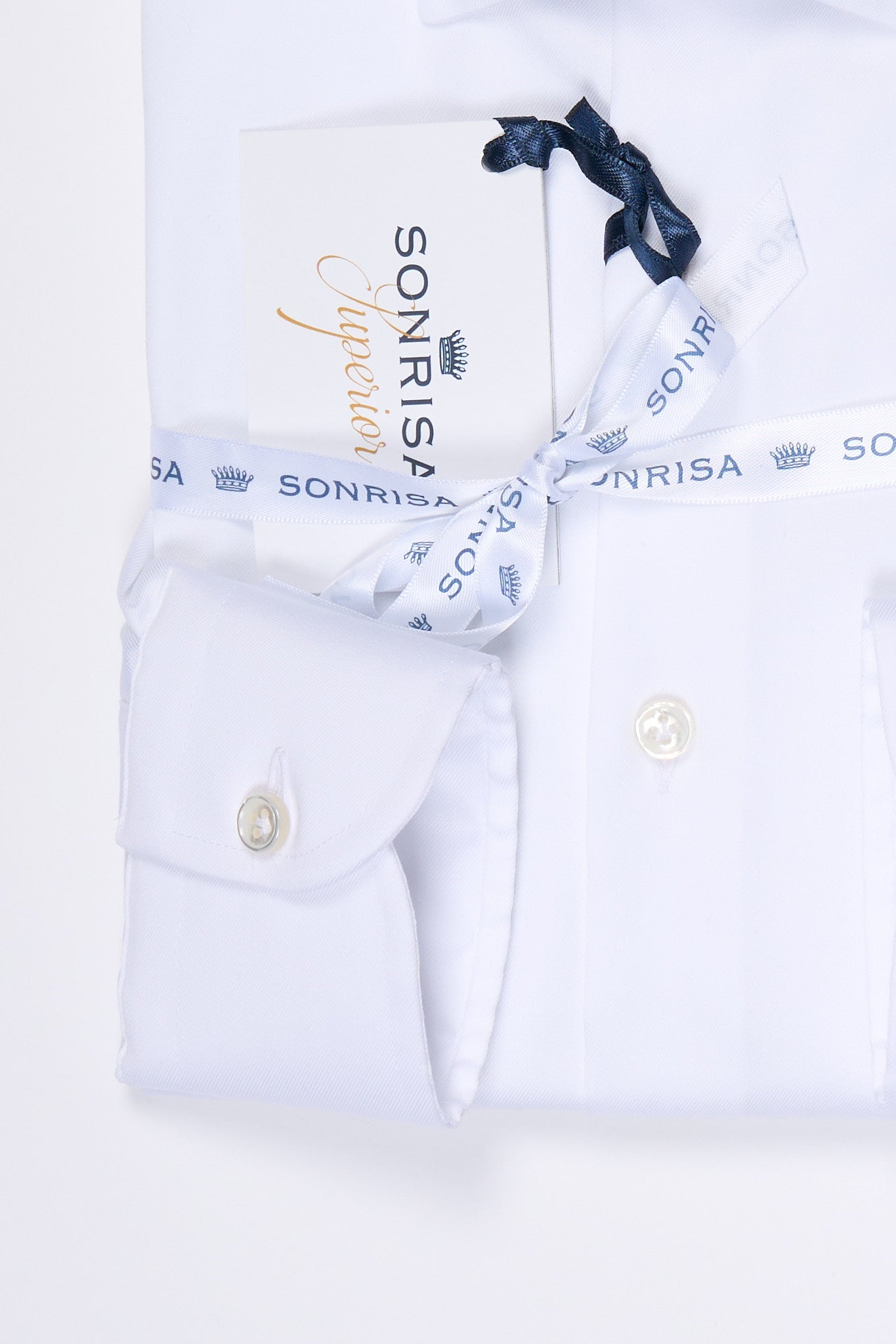Sonrisa Camicia in Twill Bianco Uomo-3