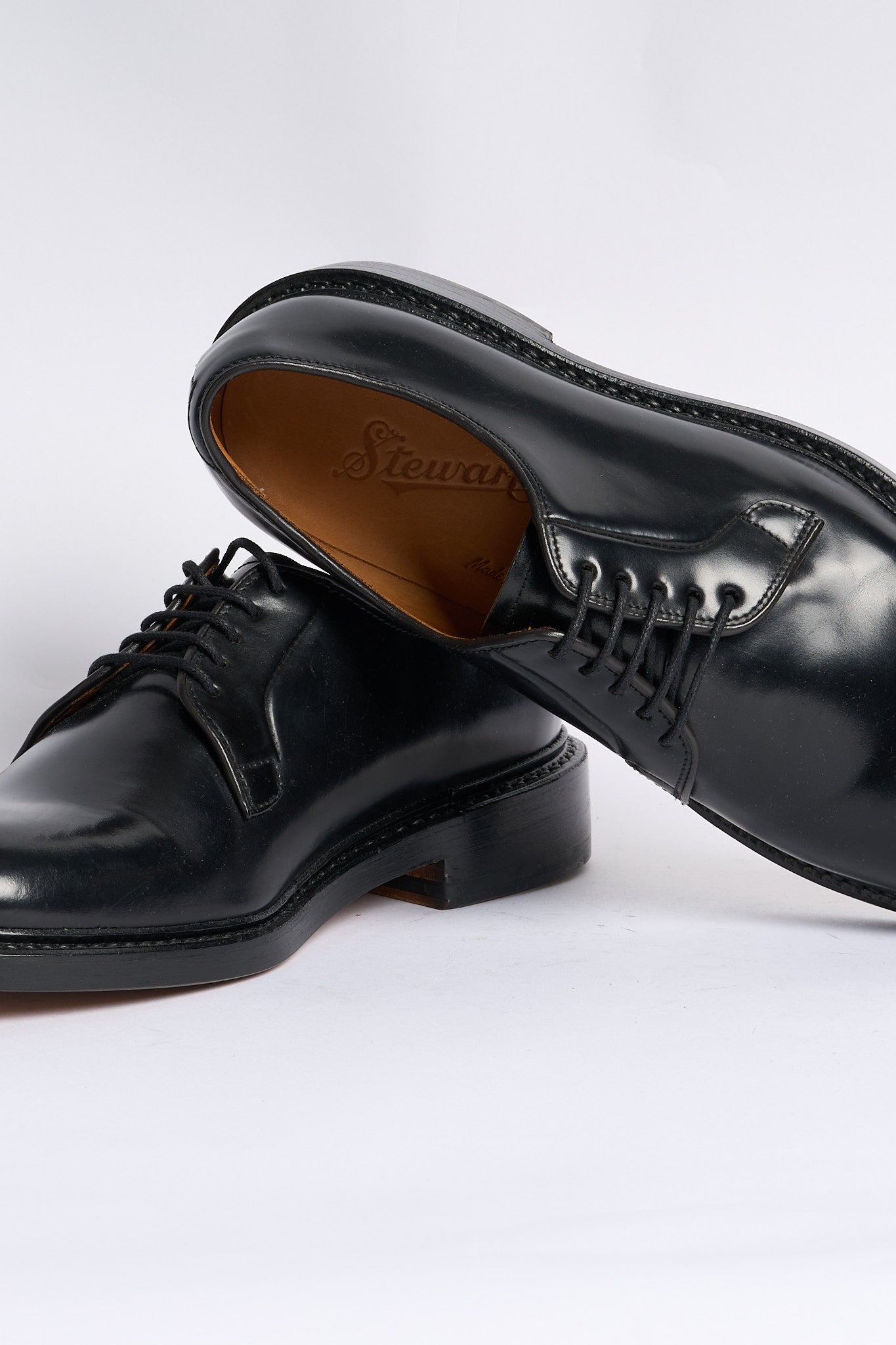 Stewart Scarpa Derby Pelle Nero Uomo-6