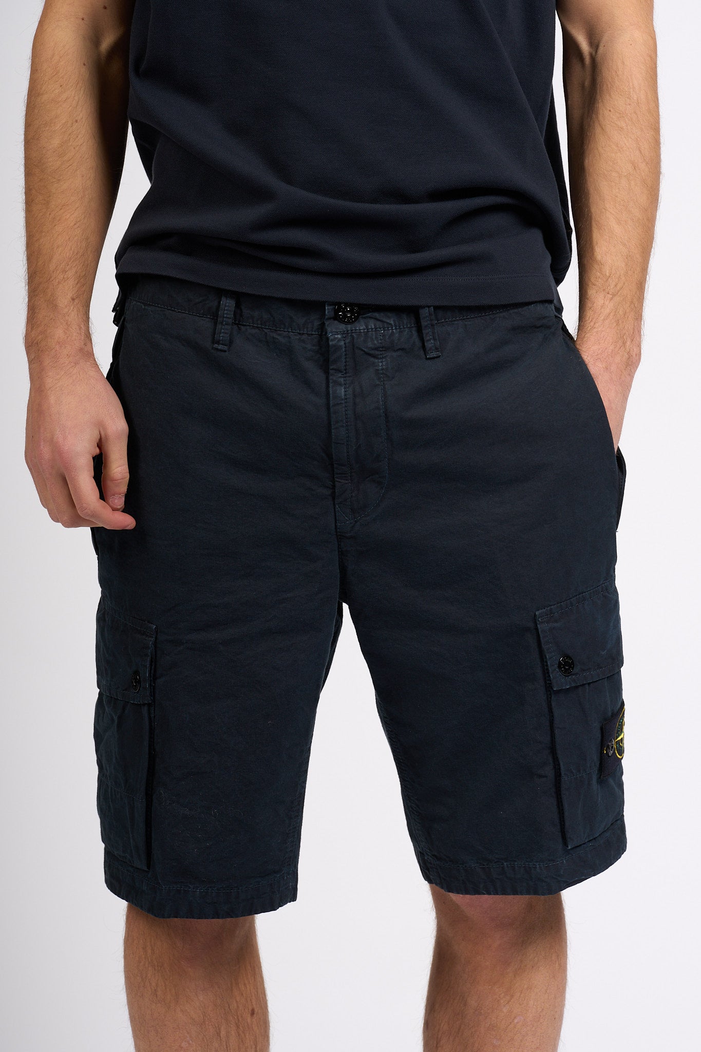 Stone Island Bermuda Cargo Blu Uomo-6