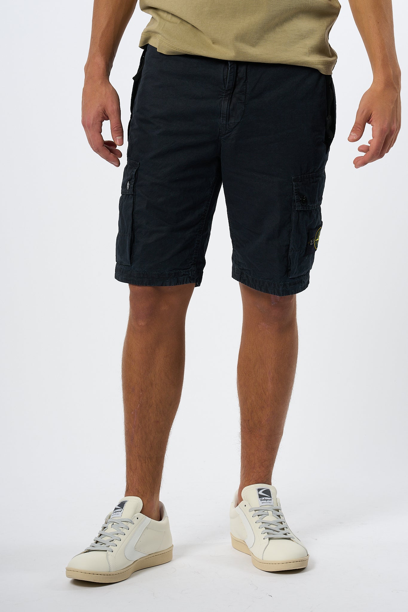 Stone Island Bermuda Cargo Blu Uomo-2