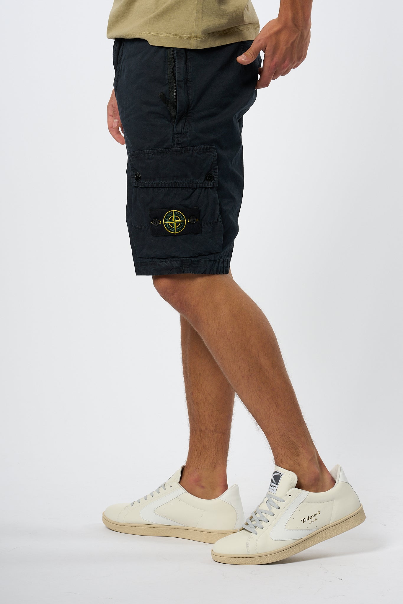 Stone Island Bermuda Cargo Blu Uomo-3