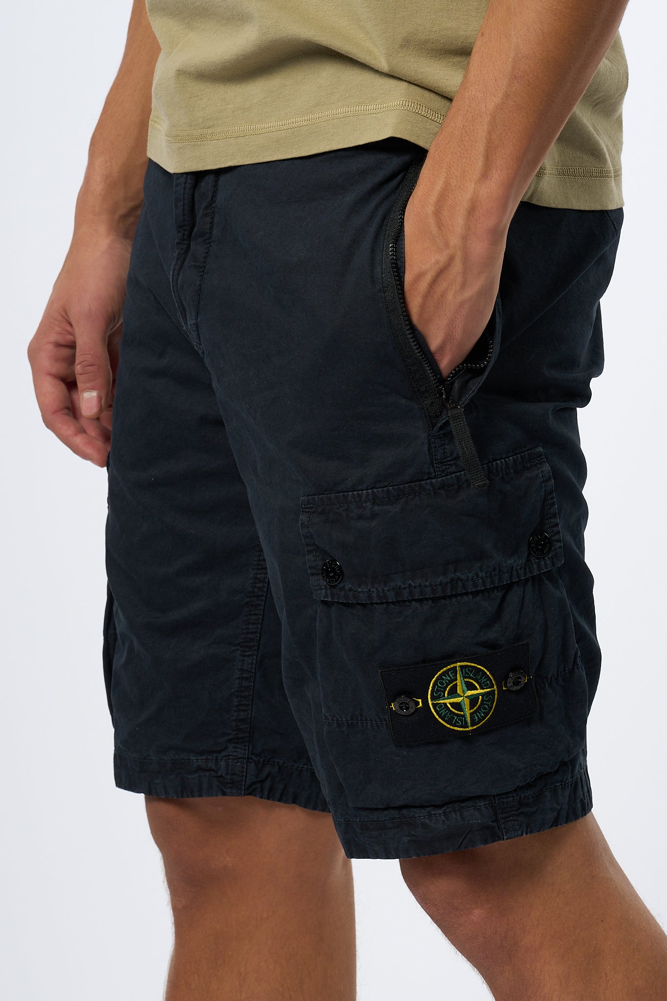 Stone Island Bermuda Cargo Blu Uomo-1