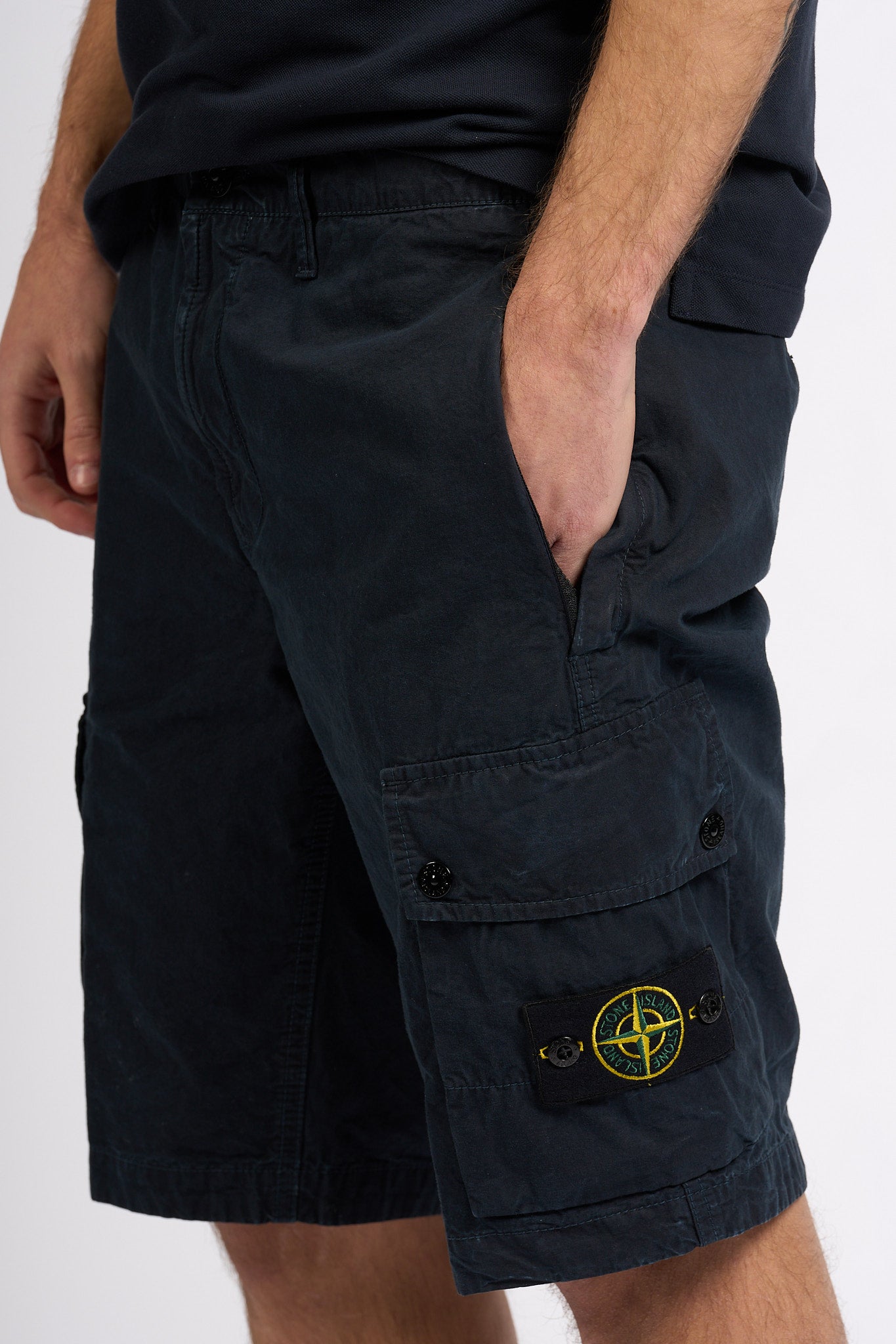 Stone Island Bermuda Cargo Blu Uomo-4